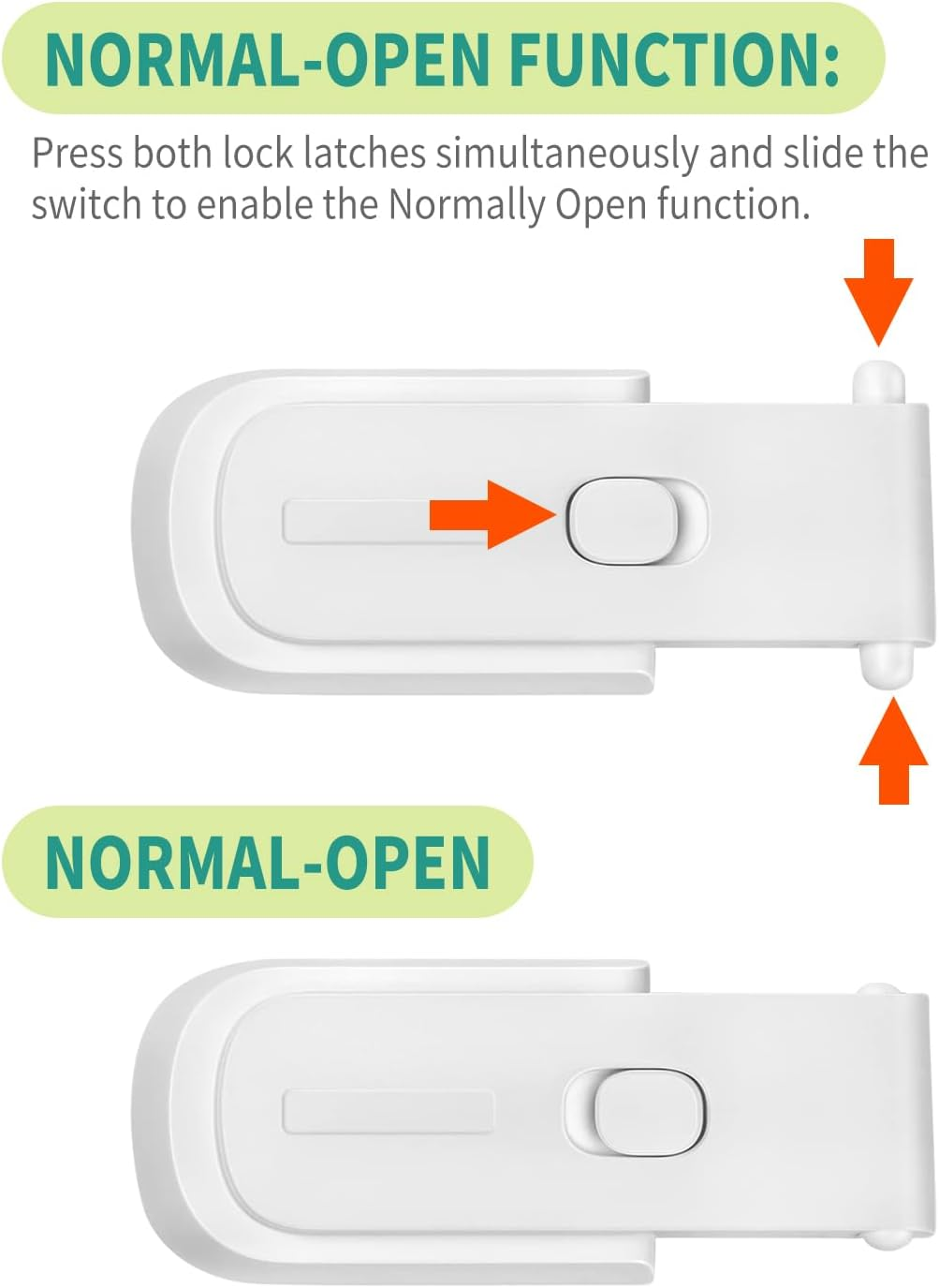 2 Pack Updated Baby Safety Proof Fridge Latch Lock to Keep Door Closed,Child Proof Refrigerator/Fridge/Freezer Door Lock for Toddlers and Kids,No Tools Need or Drill(White) image number 3