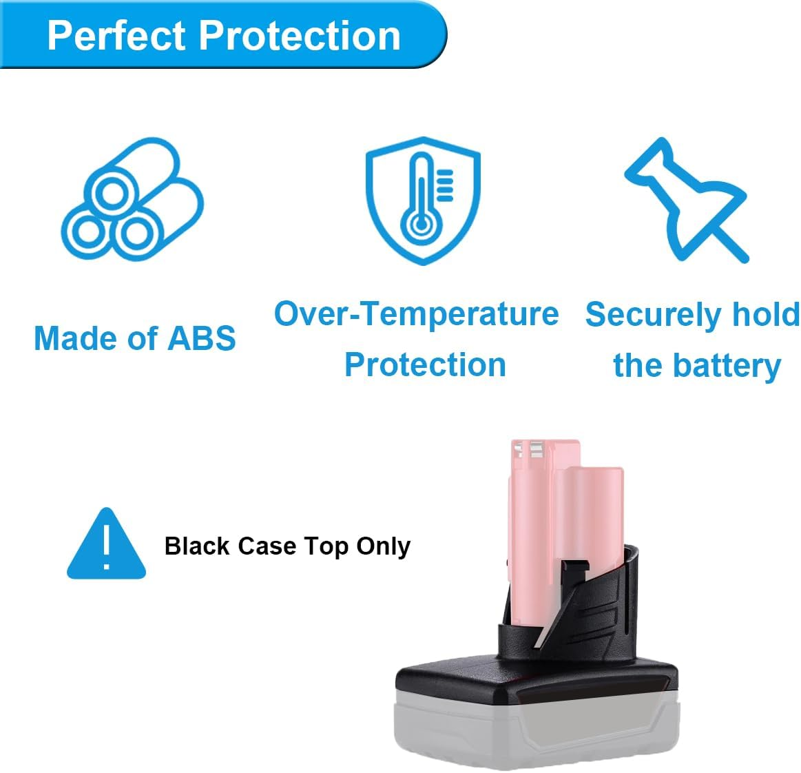 ZHUROUPU M12 Battery Case Cover Replacement for Milwaukee, Battery Top Plastic Case Replacement for Milwaukee 12V, M12 Li-Ion Battery Shell Housing Accessories 48-11-2411 48-11-2420 48-11-2401 image number 6