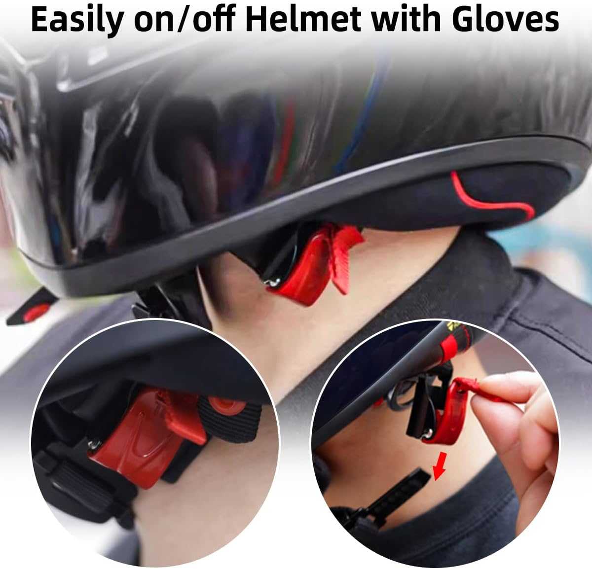 Helmet Quick Release Buckle Replacement Kit Compatible with Half, 3/4, Full Face Helmet image number 4