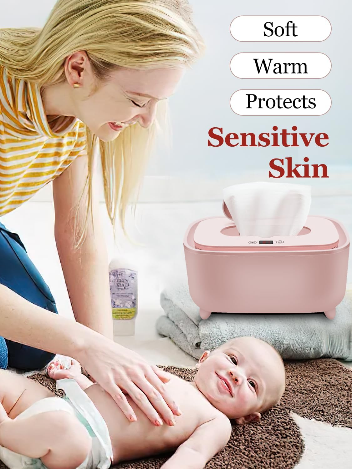 2024 New Wipe Warmer - Premium Baby Wet Wipes Dispenser, Diaper Warmer for Home Use - Essential Calentador De Wipes Para Bebes - Travel Friendly with USB Supply image number 3