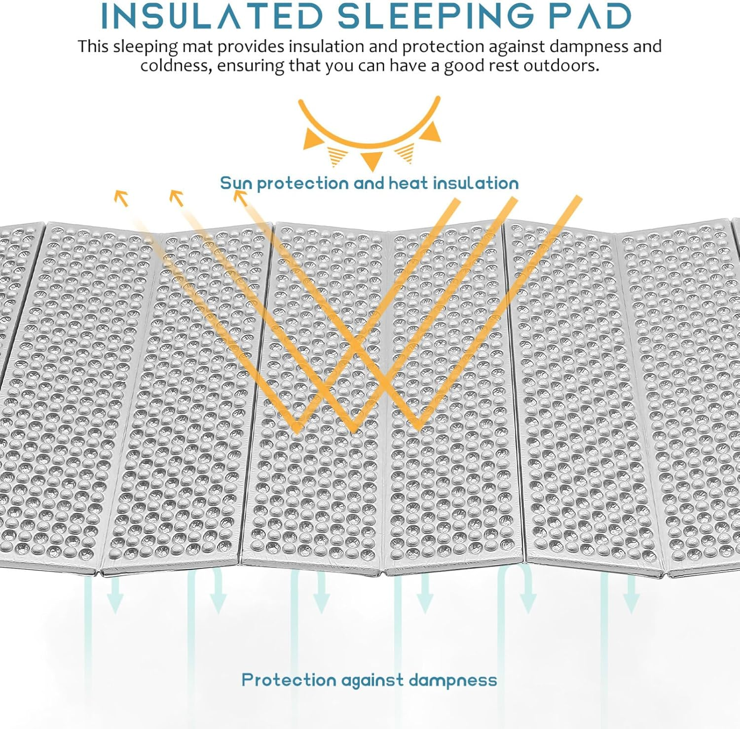 BESPORTBLE Folding Moisture-Proof Mat Mattress Sleeping Pad Backpack Cot Liner Foam Sleeping Mat Thermal Pad Student Tent Mat Pe Cotton Camping image number 2