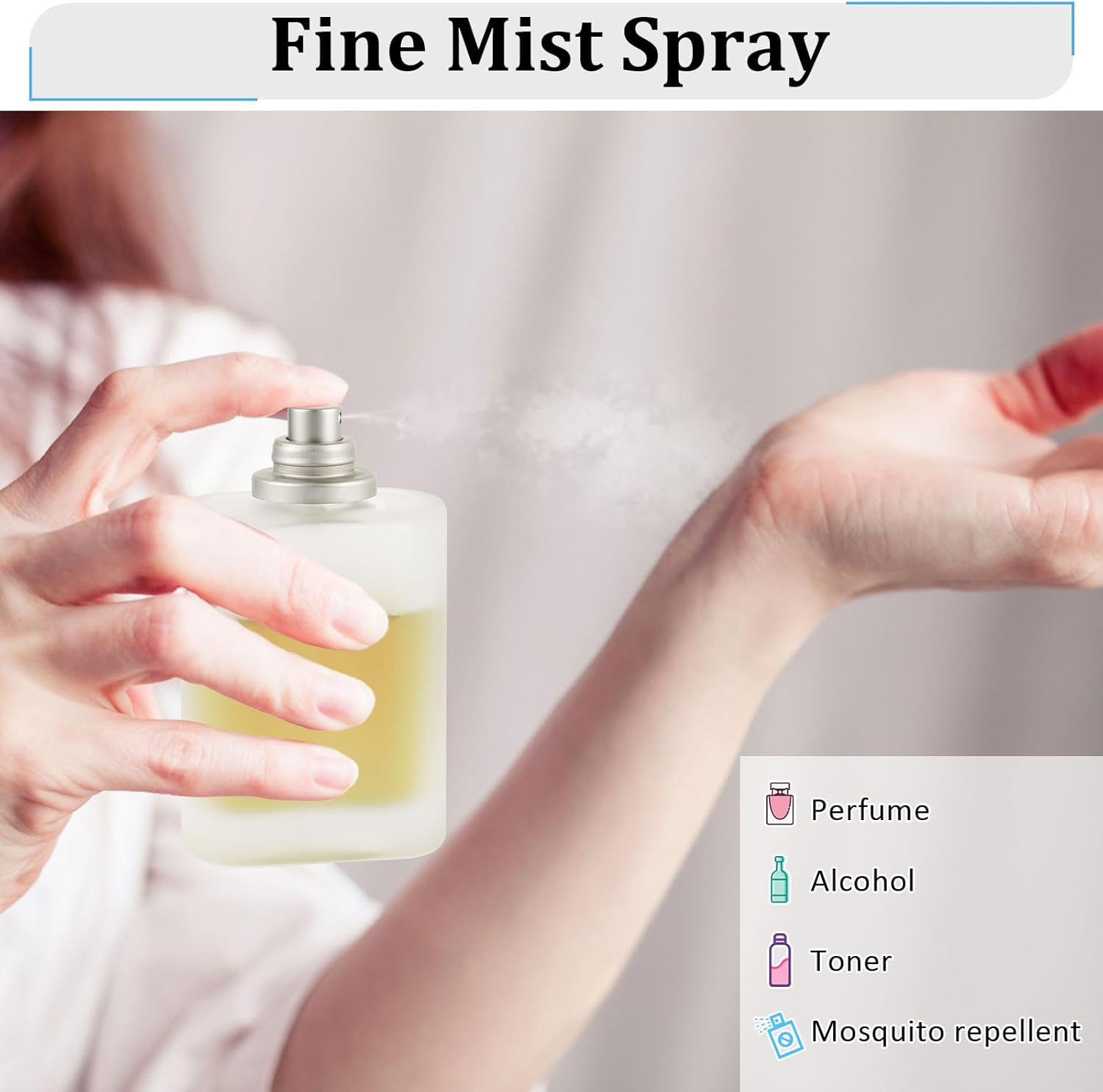 Pack of 2 Empty Perfume Bottles, 100 Ml, Perfume Bottle for Filling, Matte Perfume Atomiser, Spray Bottle, Perfume Refillable with Dropper, Funnels, Perfume Glass Bottles for Travel Party (Grey) image number 1