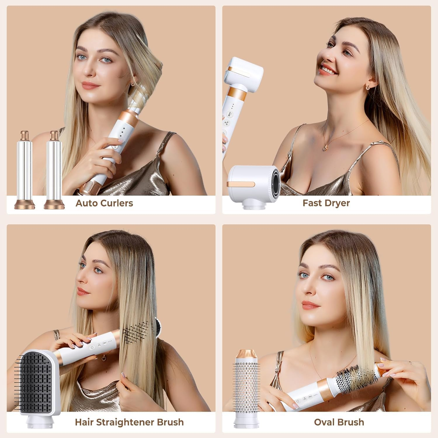 110000 RPM Hair Dryer Brush 7 in 1,Hot Air Hair Styler for Curly Straight & Twisted Hair,Professional Ionic Blow Dryer for Salon-Quality Styling