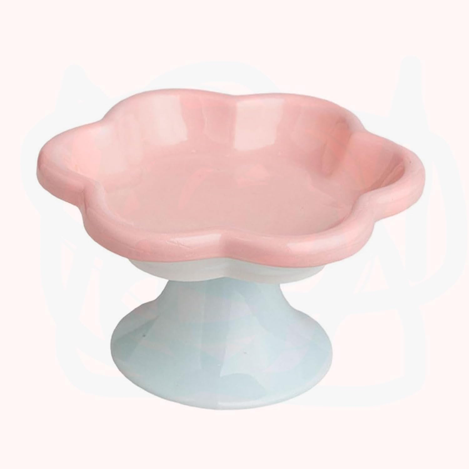 Ceramic Raised Cat Bowls, Pet Feeder Bowl Elevated Pet Feeder for Cats, Medium Puppies & Small Dogs, Pink image number 1