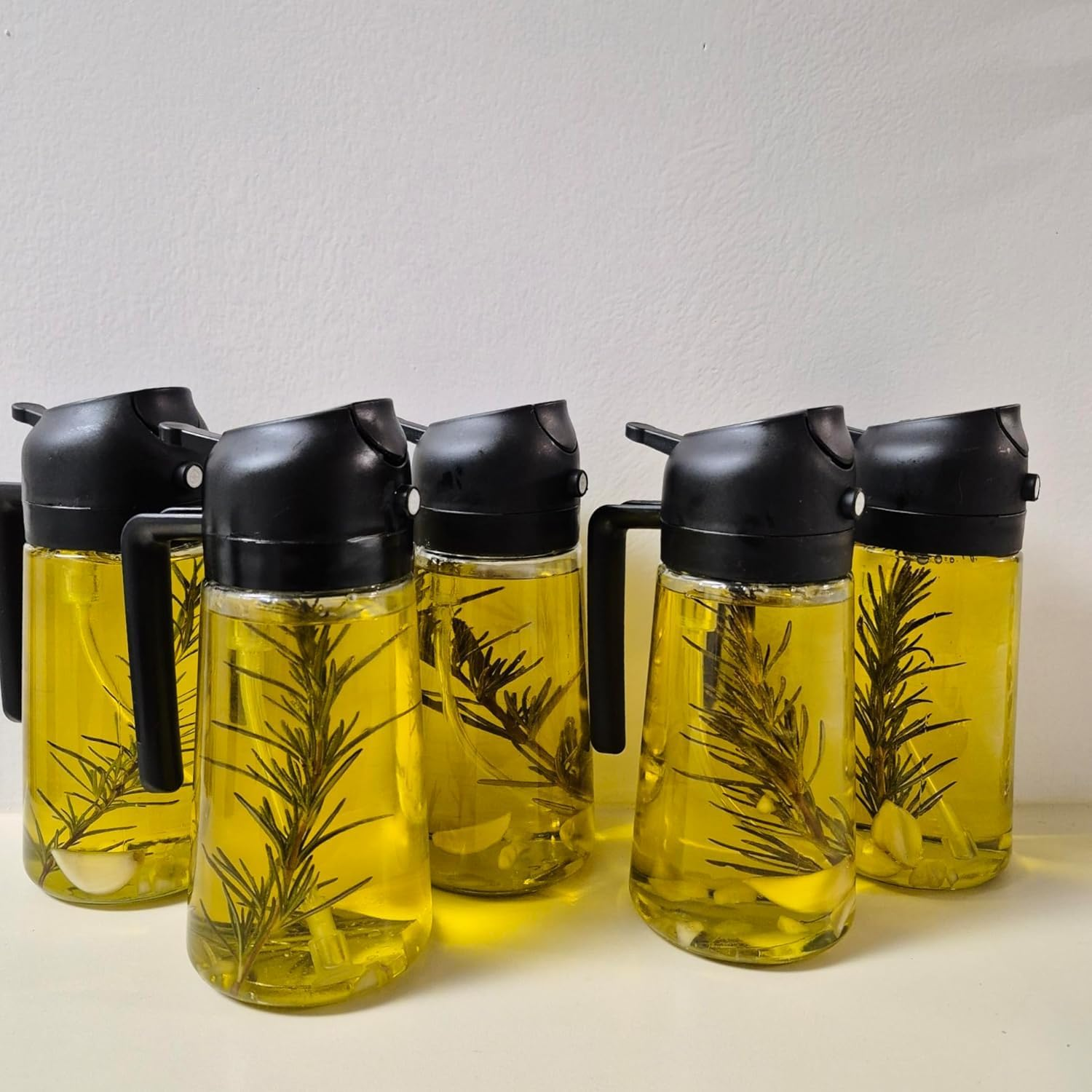 2 in 1 Oil Sprayer for Cooking, 470 Ml Glass Spray Bottle Oil/Olive Oil Sprayer Bottle for Salad, Grilling and Hot Air Fryer，Oil Sprayers，Oil Dispenser image number 4