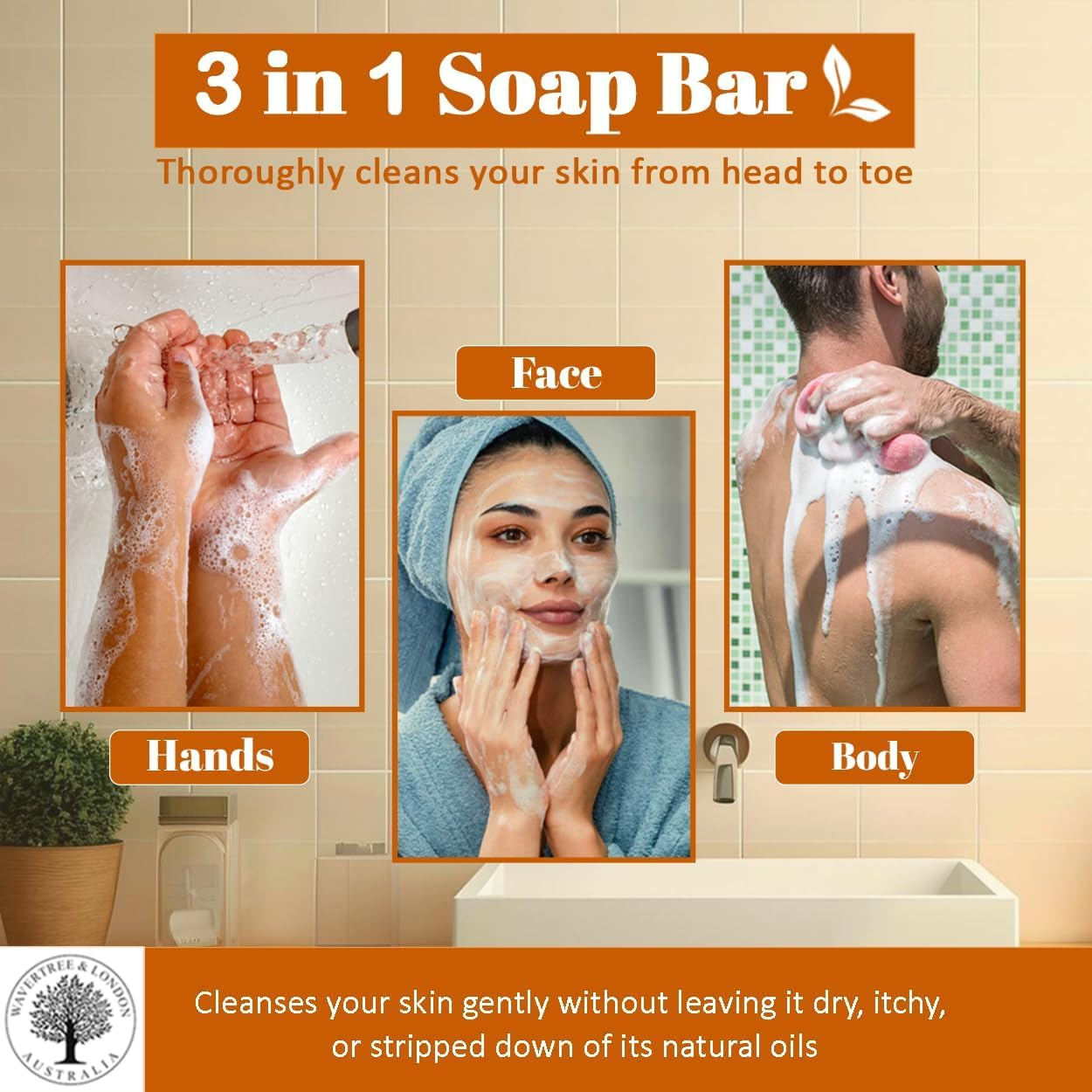 Wavertree and London Peach Bellini Soap Bar 200 G image number 5