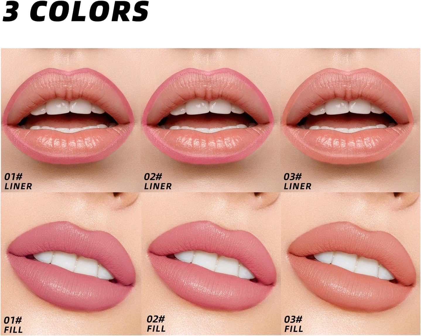 Peel off Lip Liner Stain Set | Matte Waterproof & Tattoo-Effect Formula | Nude Matte Shades for Women & Girls | Long-Lasting Lip Tint with Precise Definition | Giftable Lip Contour Kit(3Pcs) image number 1