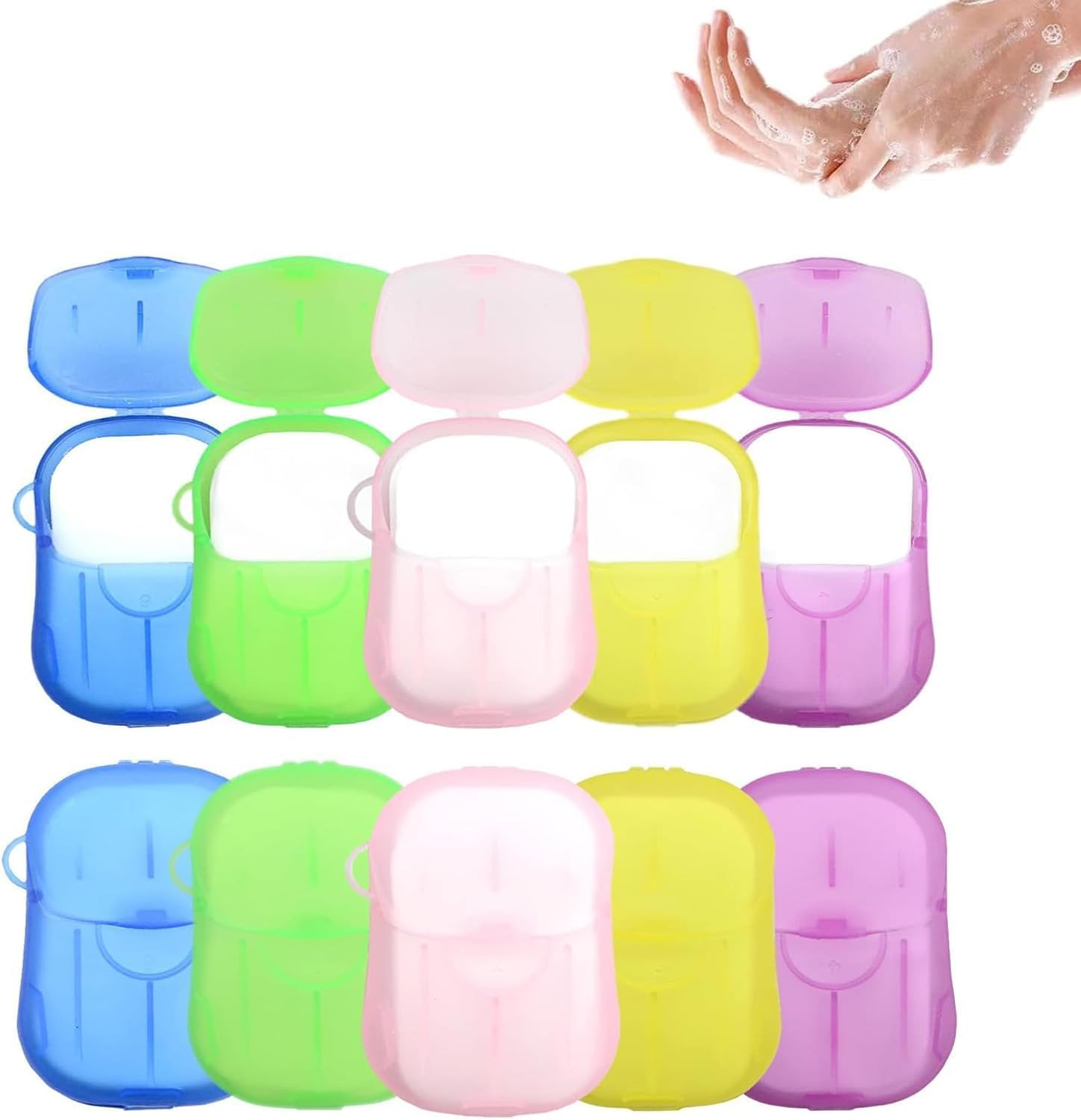Portable Soap Paper,10 Boxes(200 Sheets) Disposable Soap Paper Hand Cleaner Fragrance Mini Color for School Indoor, Outdoor, Travel, Camping Hiking,Foot and Hand Care,Nail Care image number 3
