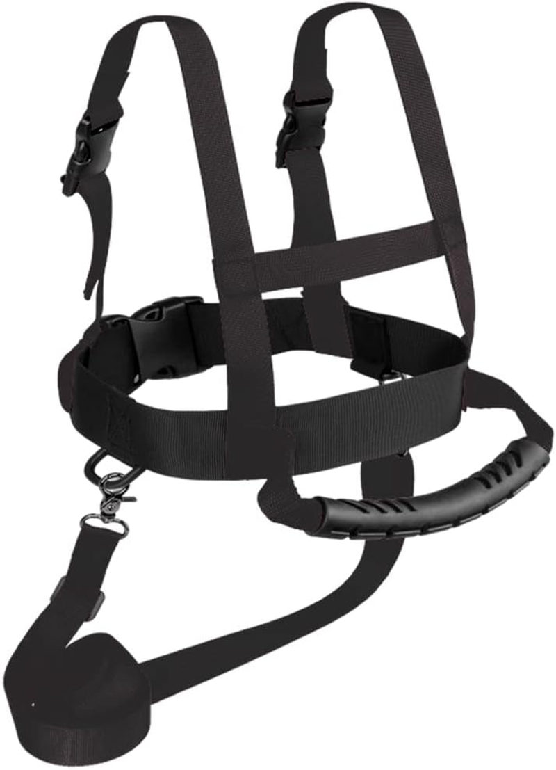Kids Ski Harness with Long Ski Leash, Back Gripper & Wedge Clip - Helping Kids Learn - Black