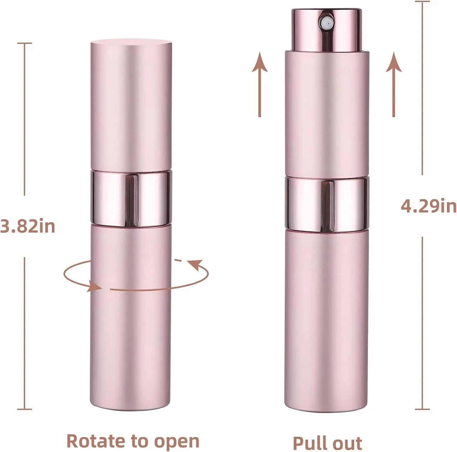 Small Spray Bottle Refillable 8 Ml Mini Perfume Atomizer &ndash; Aluminium Shell and Glass Inner Container, TSA Carry-On Approved Travel Size Empty Small Spray Bottle 2 Pack(Pink&Silver) &ndash; Ruibex image number 5
