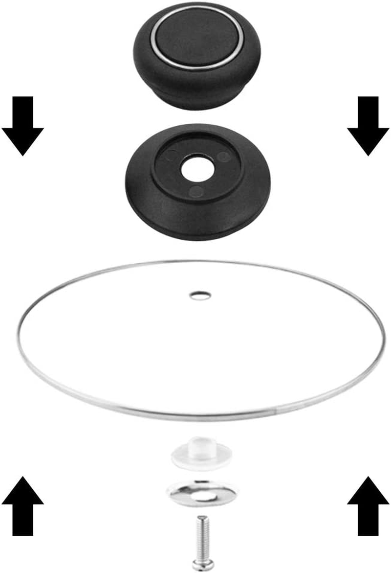 5 Pcs Pot Lid Knobs,Sonku Pot Lid Top Replacement Knob Handle Knobs for Casserole Kettle Cover Glass Saucepan Lid Pot-Black image number 4