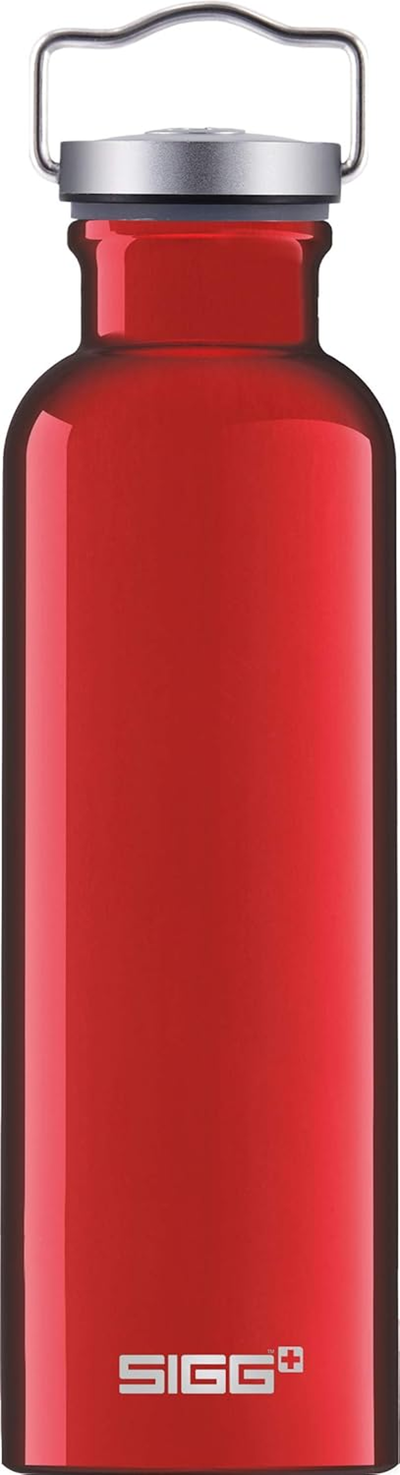 SIGG Original Red Water Bottle (0.75 L), Pollutant-Free and Leak-Proof Metal Bottle, Lightweight and Sturdy Aluminium Bottle with Screw Cap