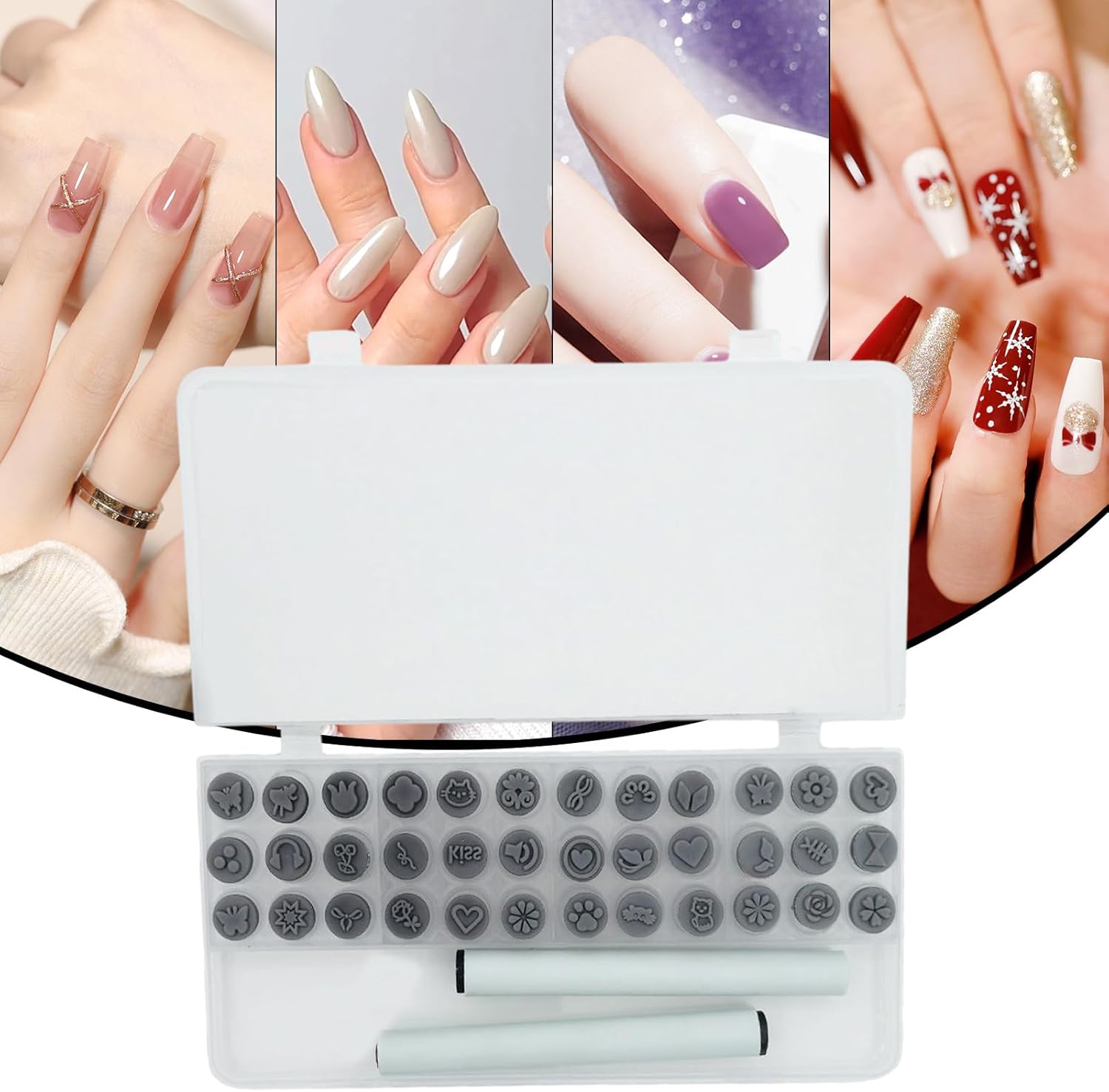 Nail Design Stamper Pen - Nail Pattern Stamp Pen Kit | Smudge-Proof Manicure Tool for Crafting Painting Drawing Decorating Designing