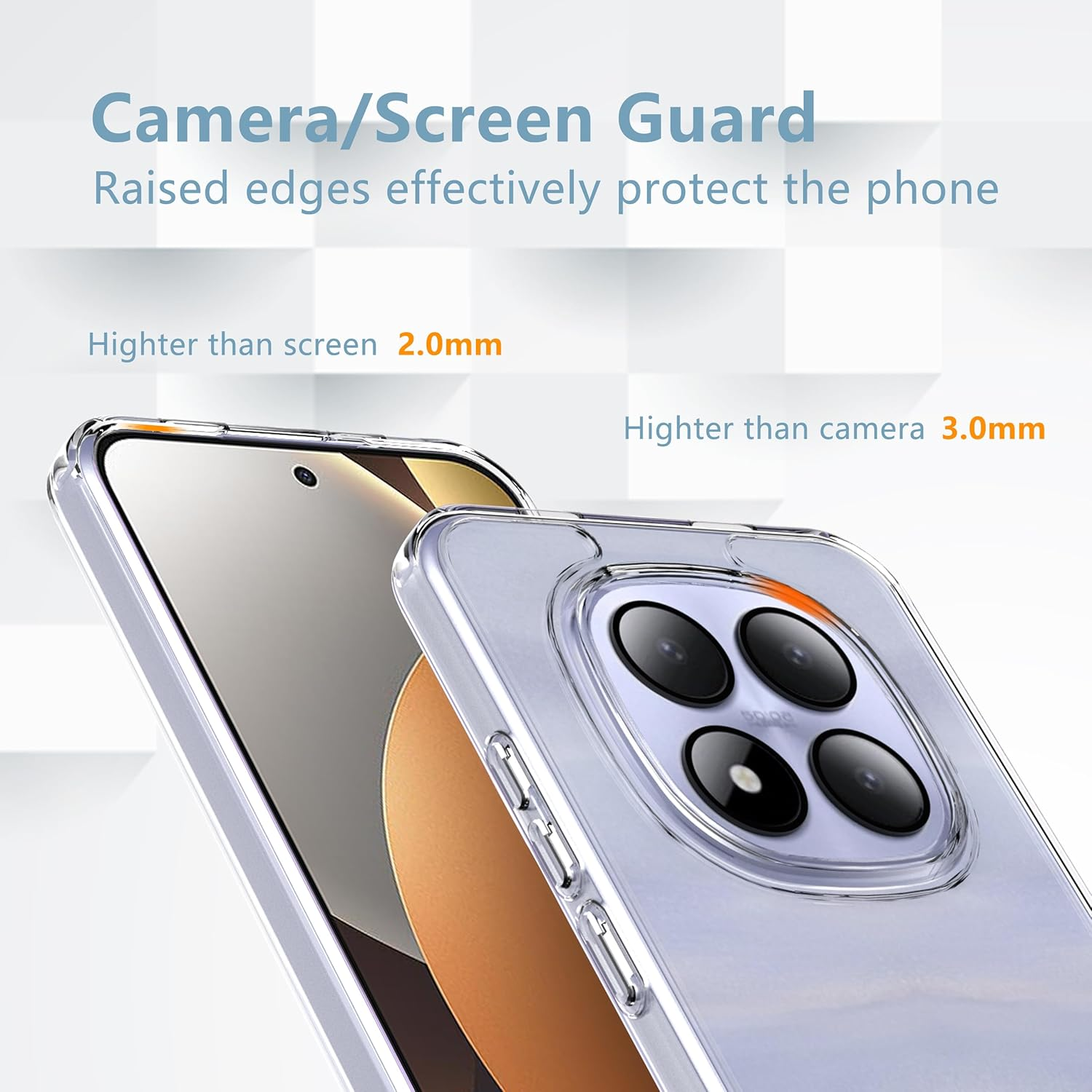 Anoowkoa Mobile Phone Case for Xiaomi Redmi Note 15 Pro 5G Case Cover [Shockproof TPU and PC Hybrid Transparent Mobile Phone Case] Thin Transparent TPU Protective Case