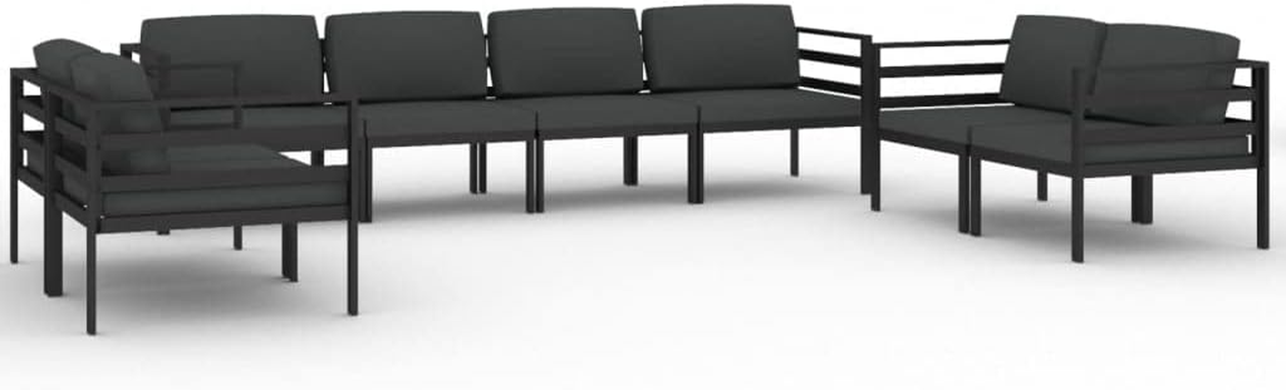 Vidaxl 5-Piece Garden Lounge Set, Outdoor Aluminium Furniture with Cushions, Modular Design, Weather-Resistant, Stylish & Comfortable, Anthracite. image number 3