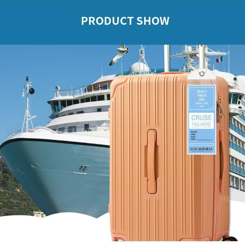 Cruise Luggage Tag Holder, 6Pack Clear Waterproof Cruise Luggage Tags for Royal Caribbean and Celebrity Ships, Cruise Essential Travel Accessories image number 6