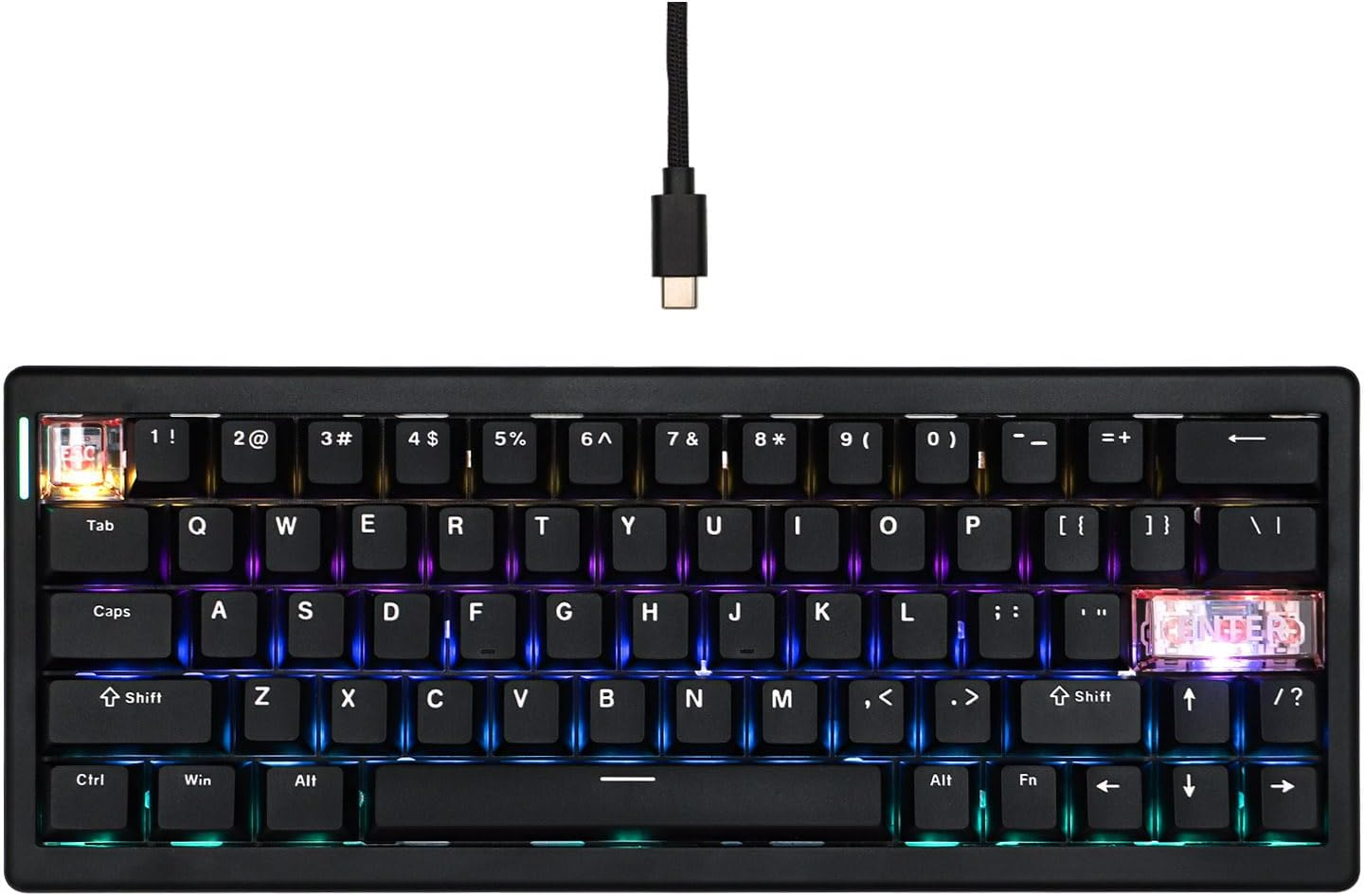 Mechlands CIDOO C60 HE Wired Rapid Fast Gaming Keyboard with Silent Magnetic Switch, Hall Effect Keyboard with 8K Polling Rate, 0.125Ms Latency, 63-Key Compact Layout, Hot-Swappable (Black) image number 4