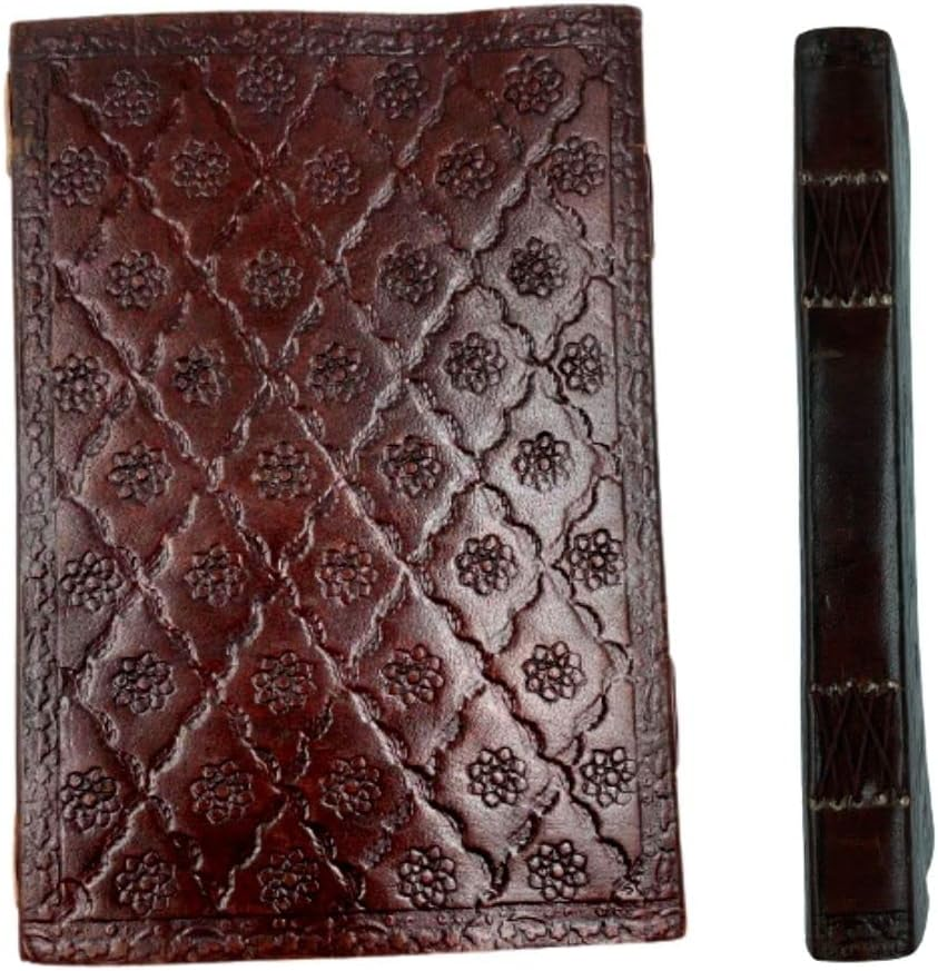 OVERDOSE Embossed Seven Stone Leather Journal - Handmade Antique Stone Diary Sketchbook Drawing Journal - Size 7 X 10 Inches | 17 X 25 Cm | A4 image number 6
