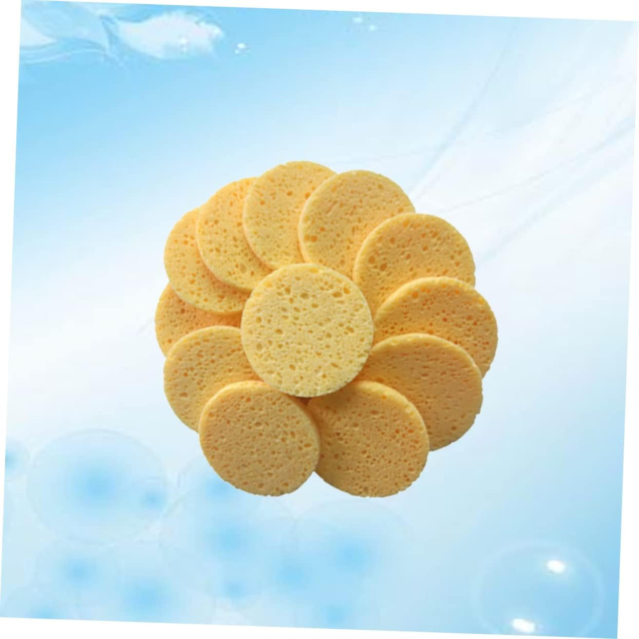 Healeved Skin-Friendly 20Pcs Makeup Cotton Pads round 80X8Mm Reusable Makeup Remover Face Cleaning Sponges Soft Sponge Cushion for Daily Use image number 2