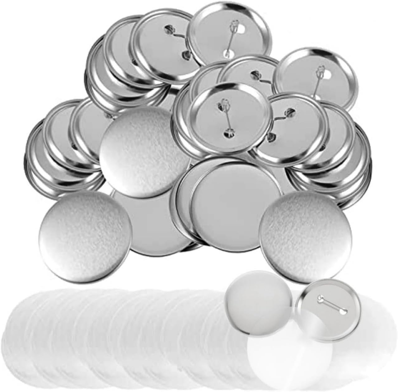 25 Sets 2.3 Inch Button Maker Supplies 58Mm Making Blank Pins Metal round Badge Parts Kit for Button,Diy image number 3