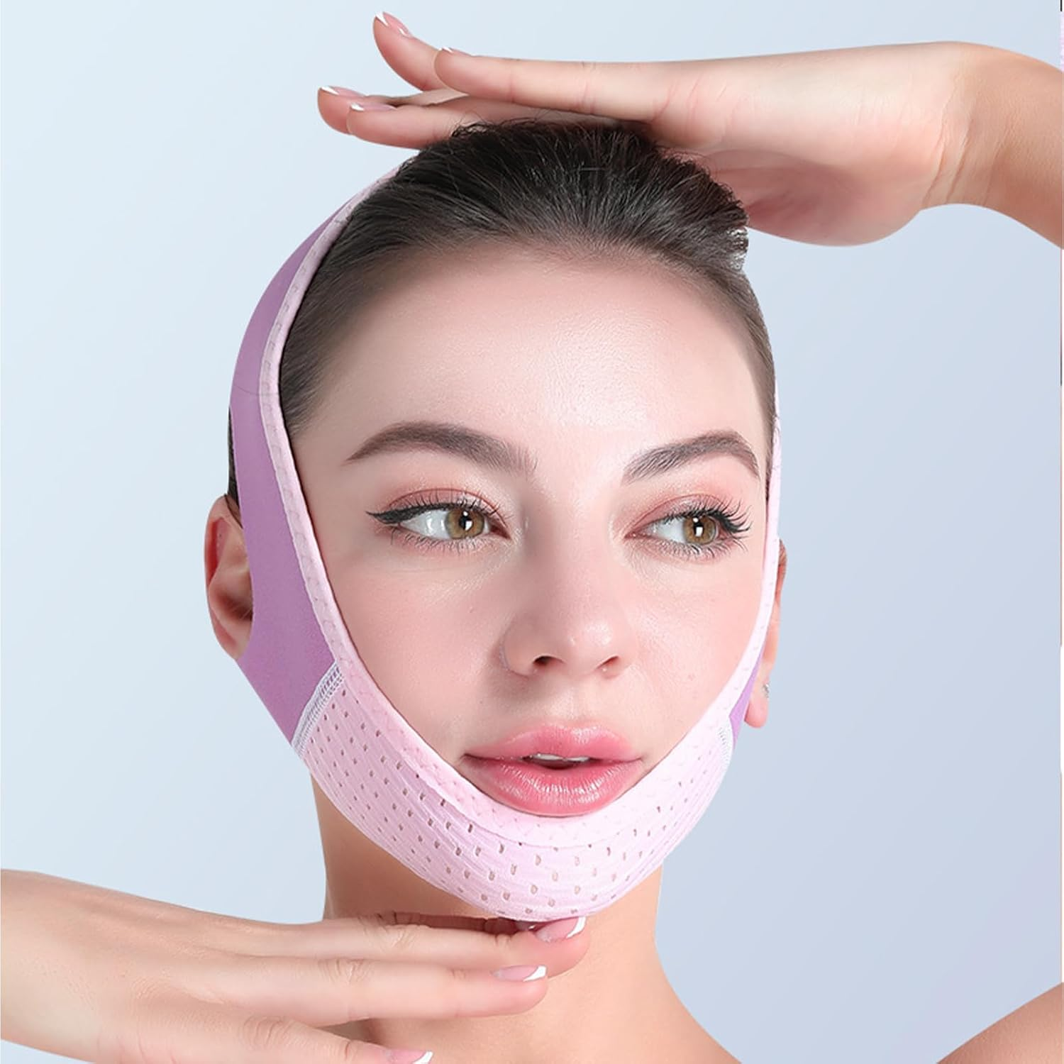 Xolixorium Face Slimming Strap and Face Slimmer Shaper Reusable Double Chin Reducer Chin Strap for Women Breathable Comfortable V Line Lifting Mask for Sleeping image number 3
