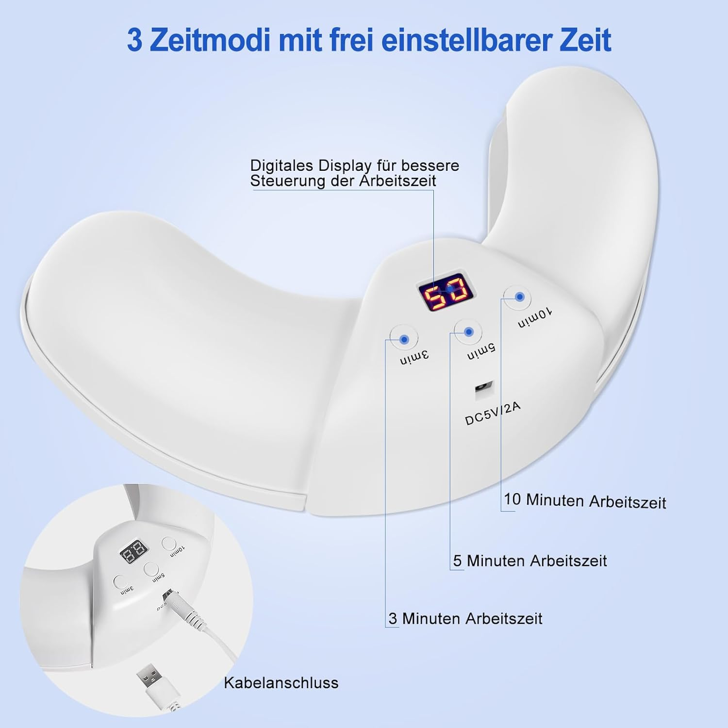 Nail Fungus Cleaning Device for Multiple Toenail,Suitable for Discolored and Thickened Toenails,Foldable 910 Nm Infrared Light + 470Nm Blue Light Nail Fungus Treatment Device,Safe & Effective image number 5