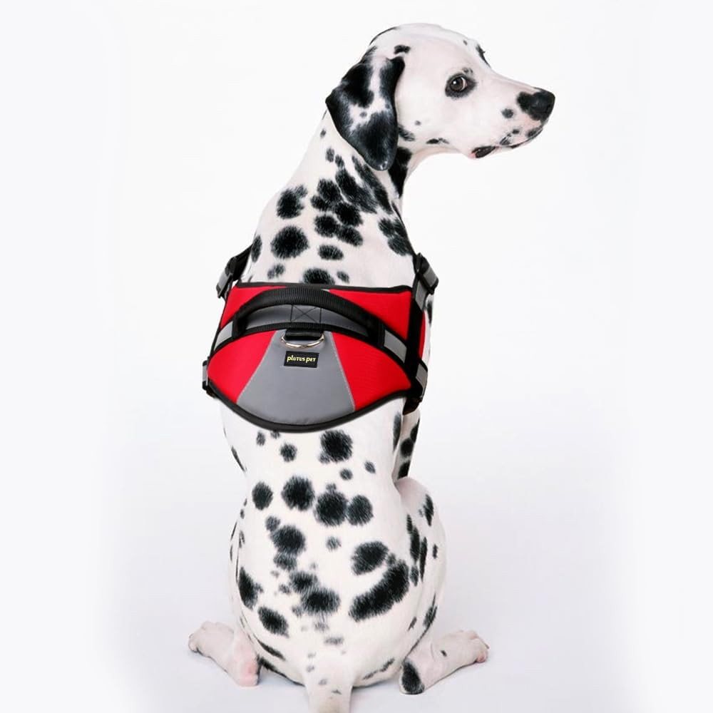 PLUTUS PET No Pull Service Dog Vest Harness for Small Breed Dogs,Soft Padded Dog Harness Adjustable with Handle & Reflective Material for Easy Control & Safety (Red,S) image number 2