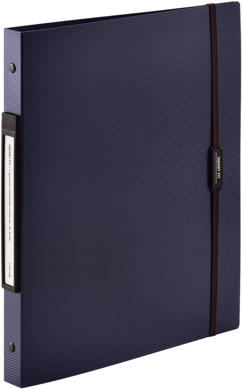 Lihit Lab N7520-11 File Clear Book, A4, 30 Holes, Interchangeable, 2 Type Pockets, Navy - Green image number 5