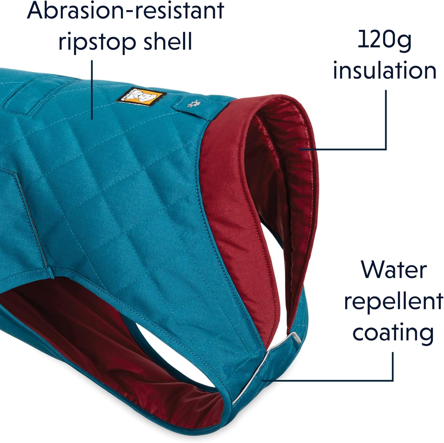 Ruffwear, Stumptown Insulated and Reflective, Cold Weather Winter Jacket for Dogs, Twilight Gray, Small image number 2