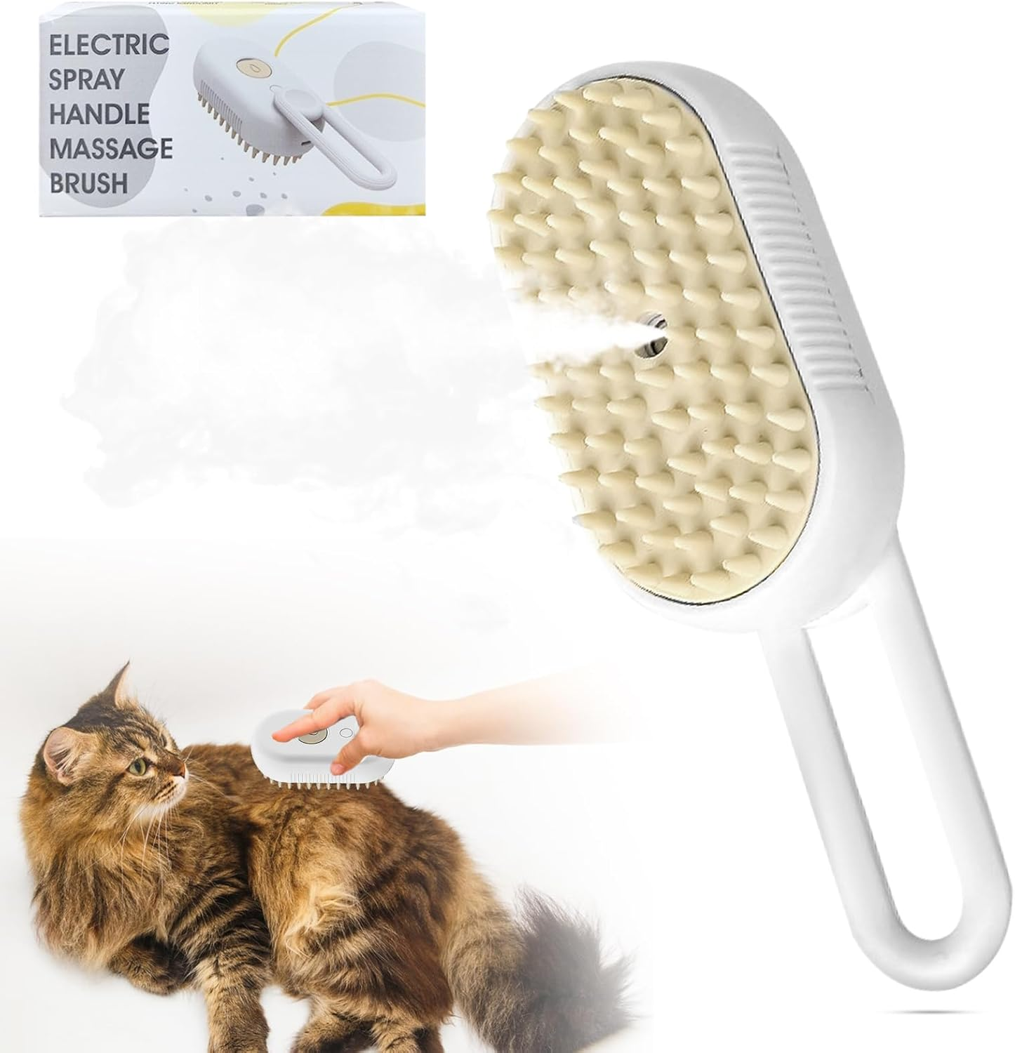 UOY Cat Brush with Steam, Short Hair Cat Brush with Steam, Pet Dog Brush, Cat Brush, Hair Remover, Pet Brush for Long Hair and Short Hair image number 2