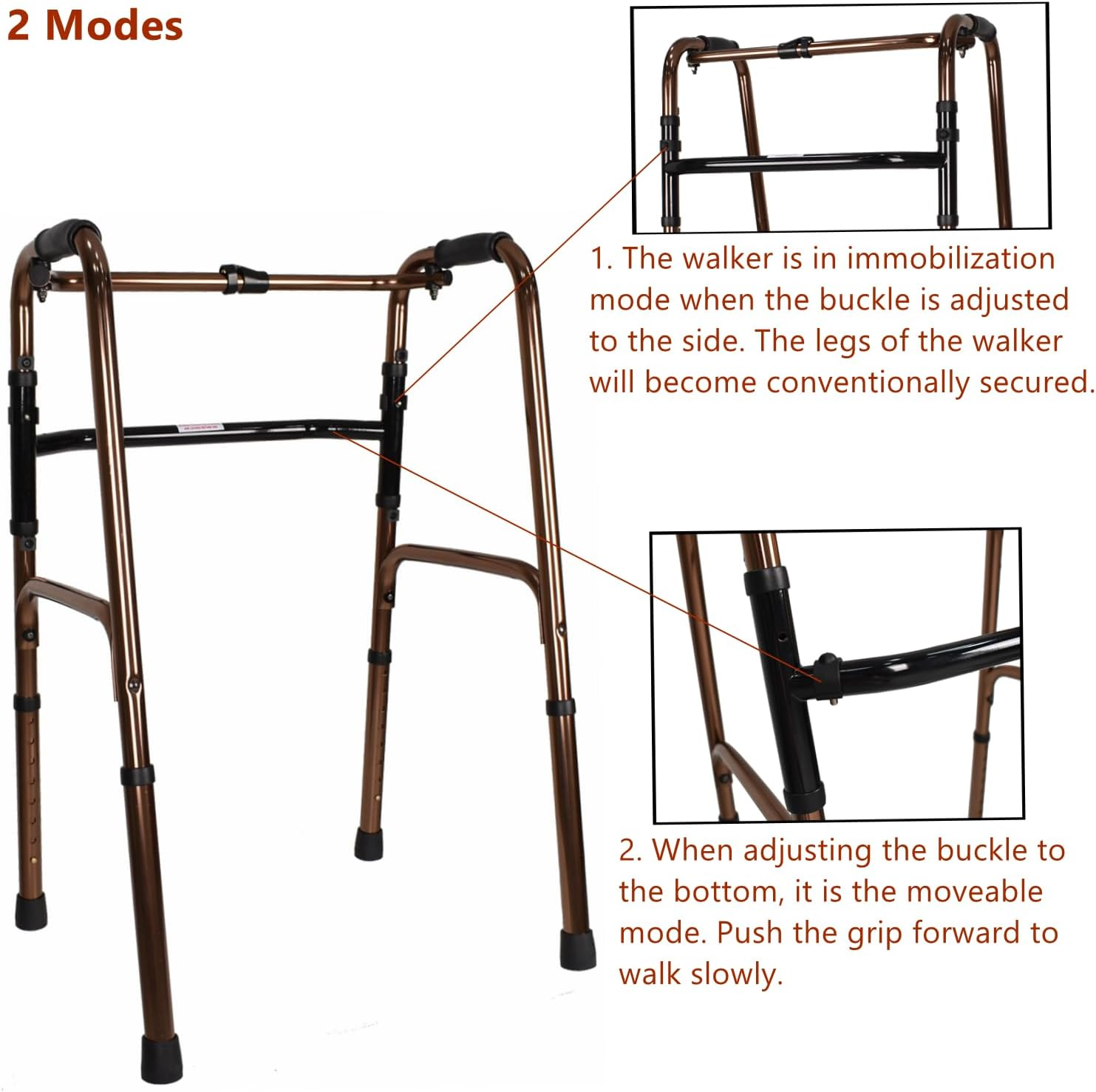 Aluminum Walker for Seniors, Lightweight and Adjustable Height image number 4