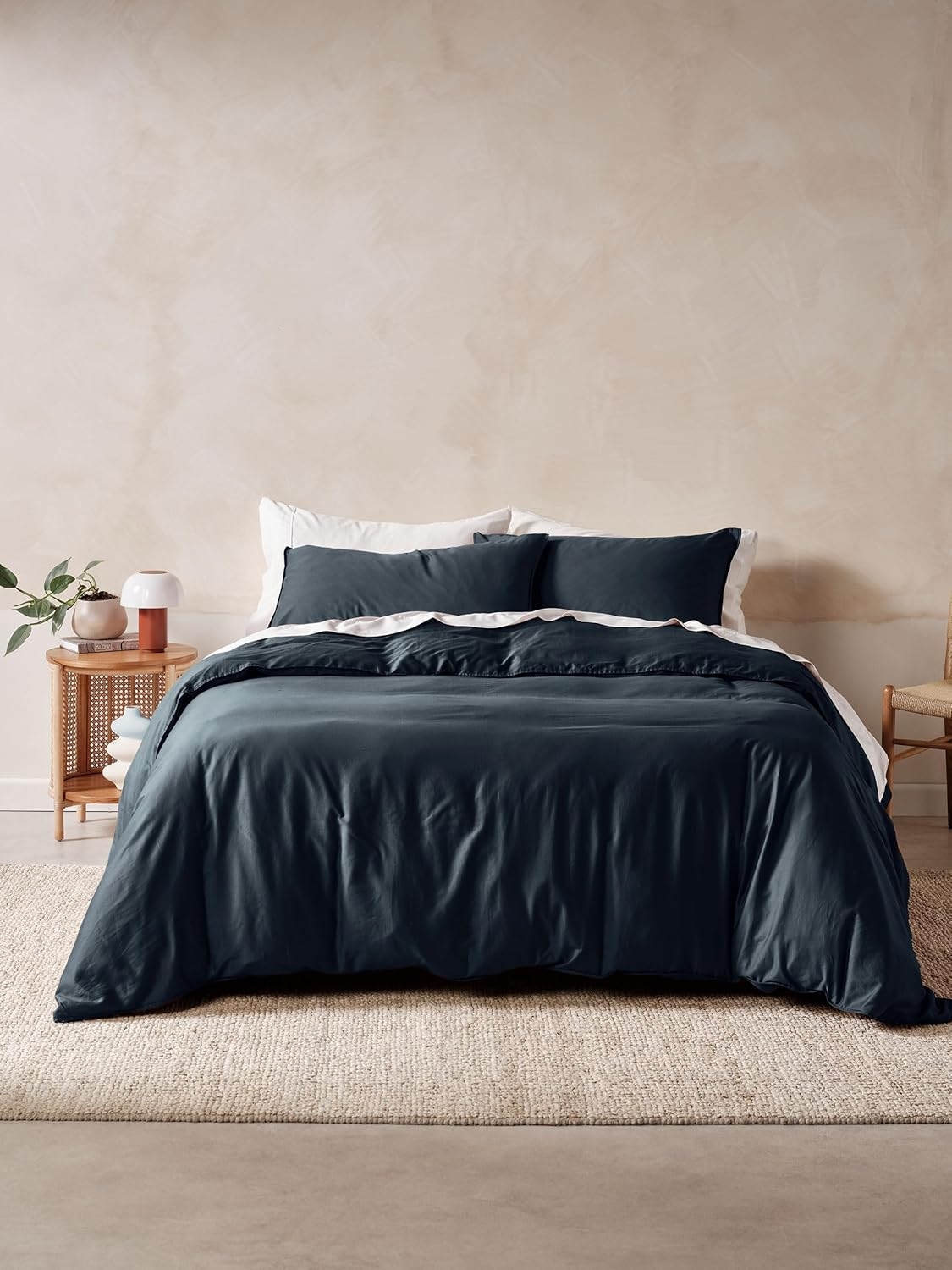 Linen House Surf Wash Quilt Cover Set, Midnight, Queen