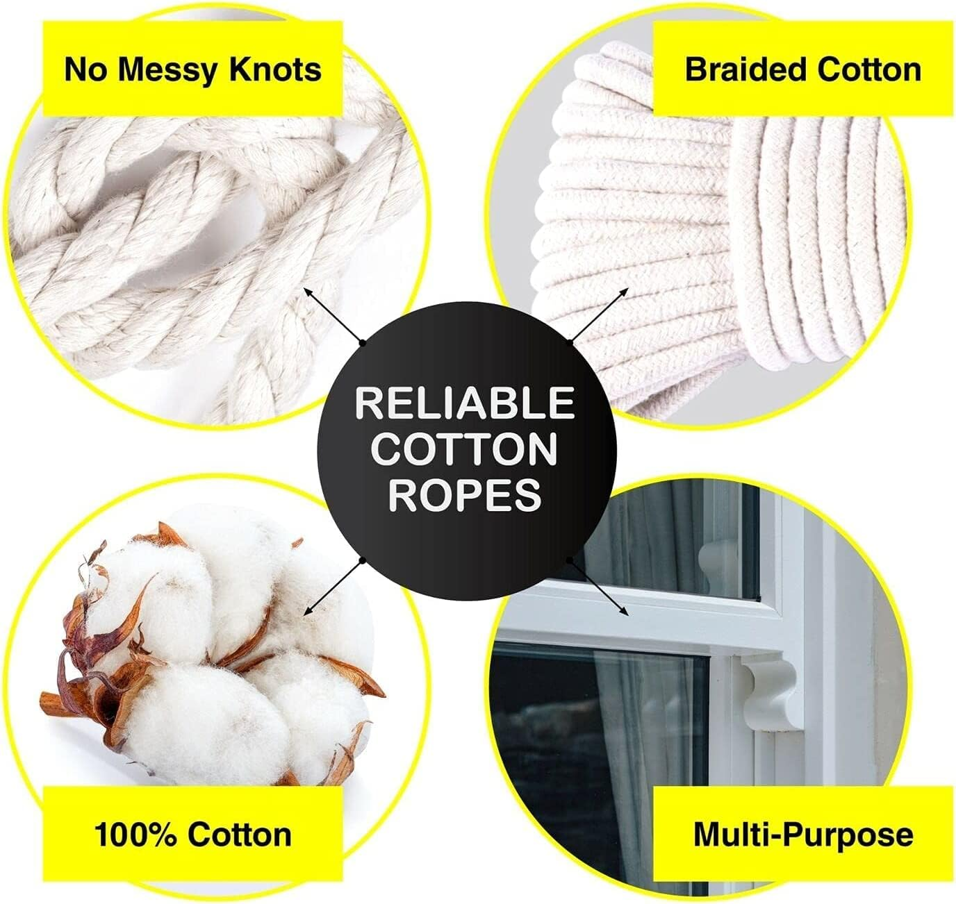 Handy Hardware All Purpose Cotton Rope, 12 Mm X 30 M Size, Natural