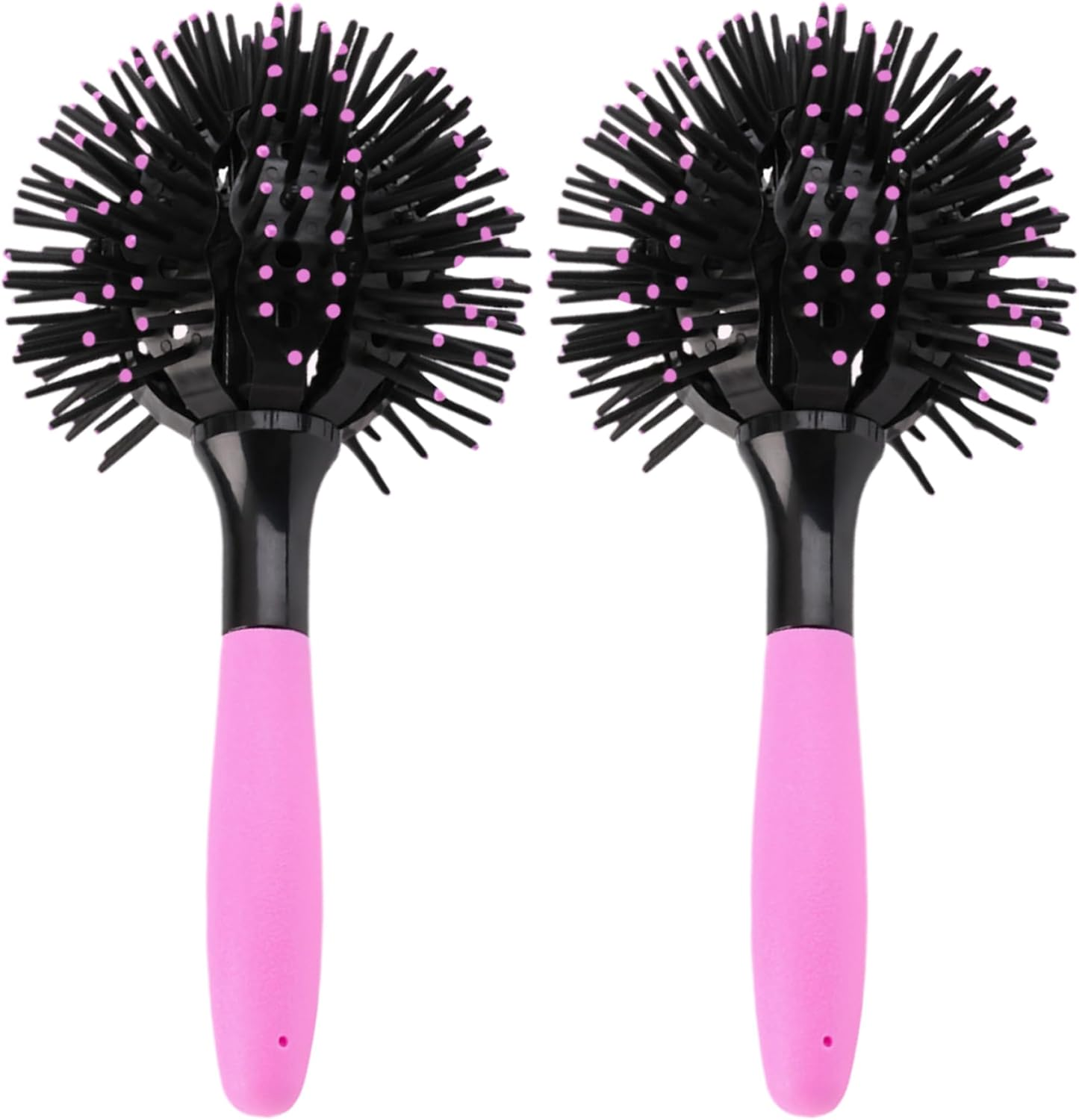 Curly Hair Brush 2PCS 8.5 Inch round Ball Curly Defining Brush with Small Massage Dot Hollow 360 Degree Portable Curly Hair Tools for Detangling Shaping, Curly Hair Tools image number 4