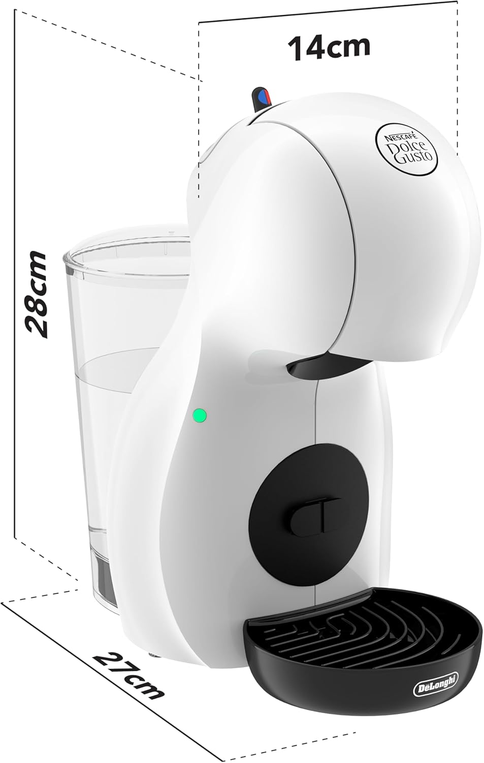 NESCAF&Eacute; DOLCE GUSTO De'Longhi Piccolo XS EDG210.WB Coffee Maker for Capsules, Espresso, Cappuccino and More, EDG210.WB, 0.8 L, Black and White image number 4