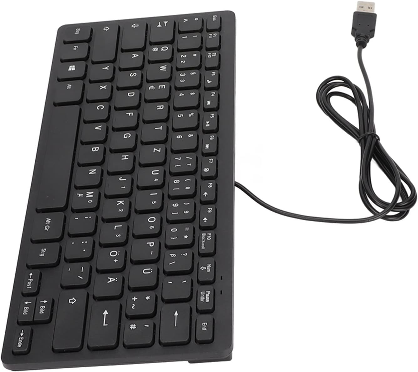 Eosnow Mini Wired Keyboard 78 Keys,Clear and Easy to Read Text Wired Keyboard,Comfortable to Touch USB, with Total of 78 Keys (German) image number 1