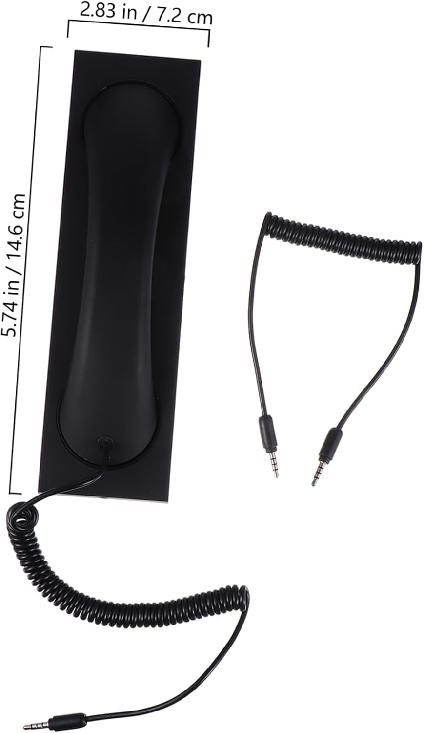 HOLIDYOYO Vintage Retro Telephone Handset Wired Mobile Phone and Tablet Receiver Microphone Matte Black for Computer and Mobile Communication