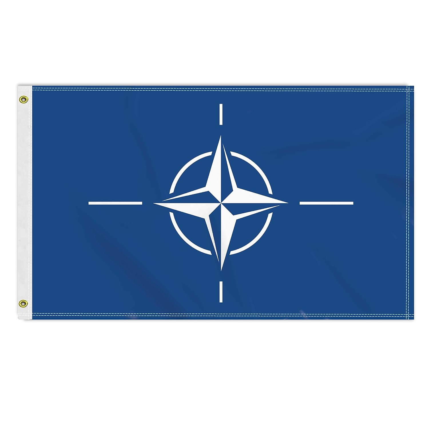 3&times;5 FT Large Nato Flag, 90&times;150 CM Big 100D North Atlantic Treaty Organization Outdoor Banner,Tiny Doube Side Printing Decor for Patio Garden with Brass Gromment image number 3