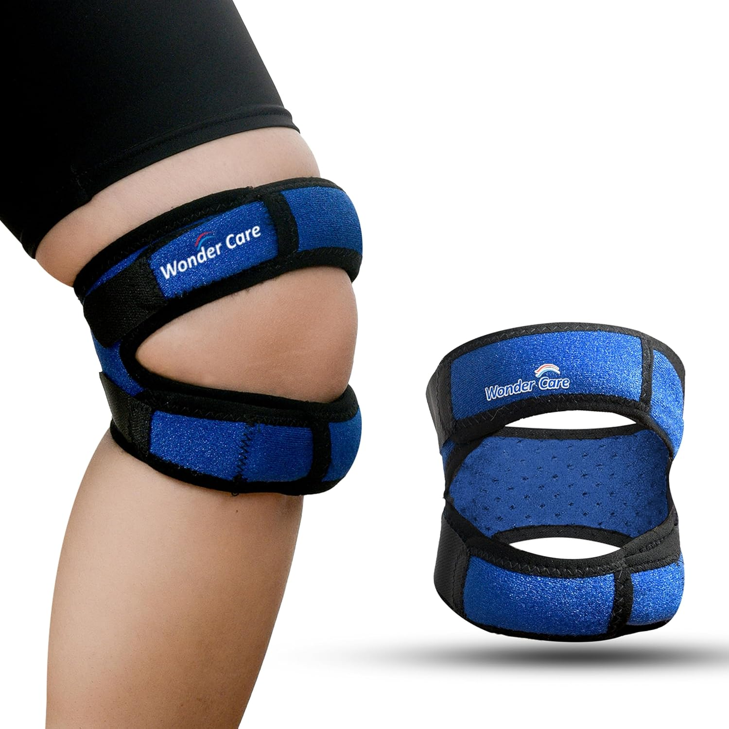 Patella Tendon Support Strap Dual Pack Of1 | Adjustable Knee Strap Patella Tendon Brace with Stabilizer Band for Hiking, Soccer, Basketball, Runners, Jumpers, and Tendonitis Relief for Unisex