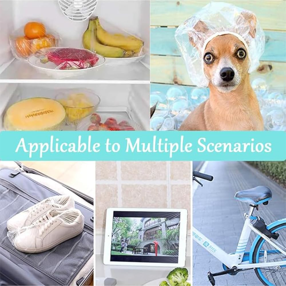 Shower Cap Disposable, Clear Plastic Bath Caps for Women Men Kids Girls, Multi-Purpose Thick Waterproof Bath Caps Hair Treatment, Spa,Home Use,Portable Travel (Pink-40Pcs) - Yellow-40Pcs image number 2