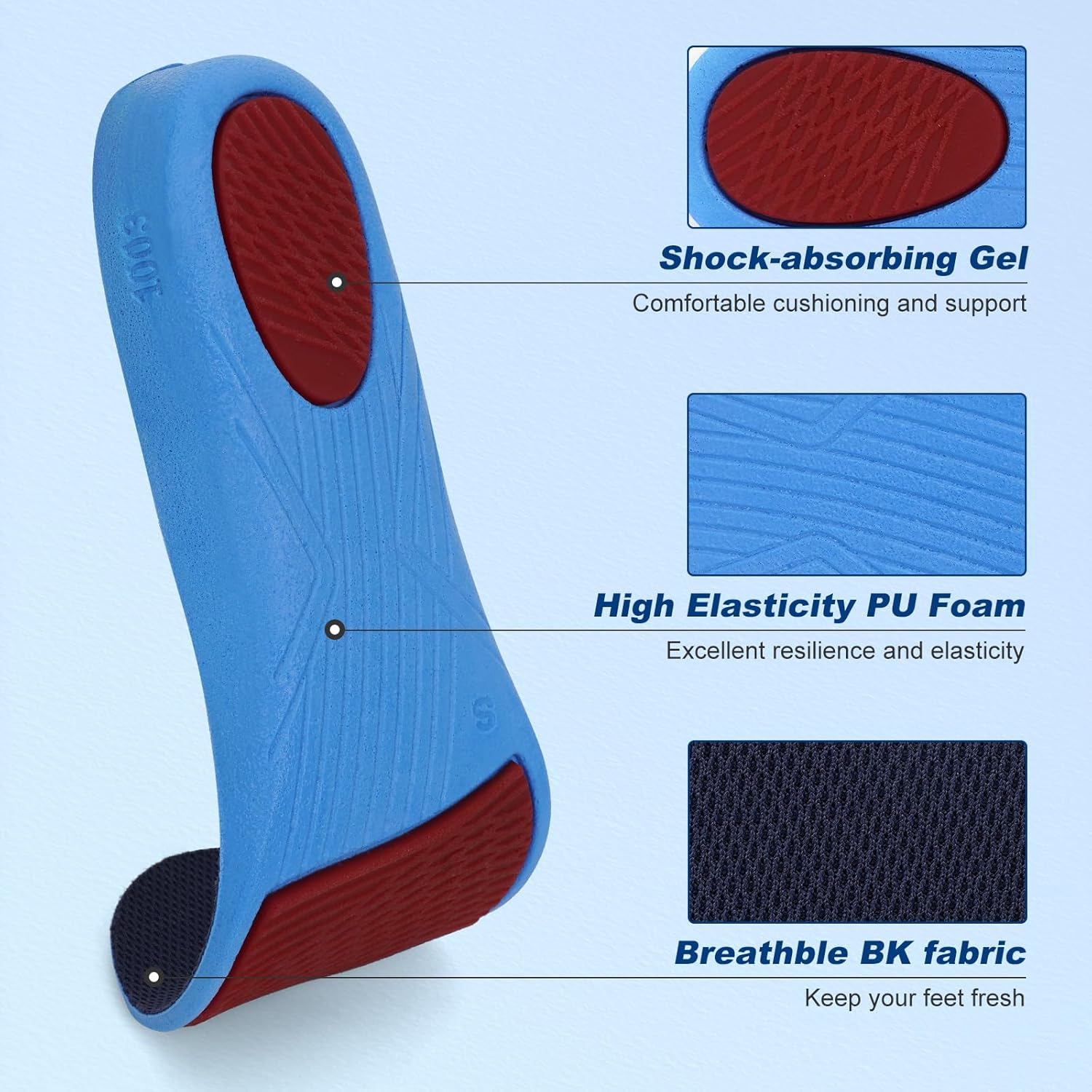 Height Increase Insole Heel Lift Taller Inserts Instant Adjustable Raise the Height with Comfortable Breathable and Reduces Foot Pressure for Women and Men (L, 2.3 Cm) image number 4