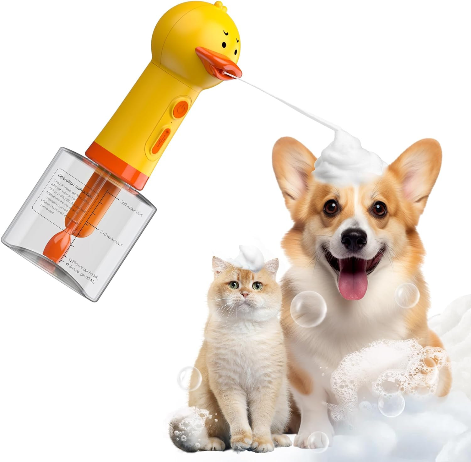 Electric Shampoo Dispenser for Dog and Cat Bathing, Pet Groooming, Shampoo Dispenser, Foam Dispenser. Rechargeable Soap Dispenser for Pet Bathing, Bathroom, Kitchen Sink, Toilet Cleaning image number 3