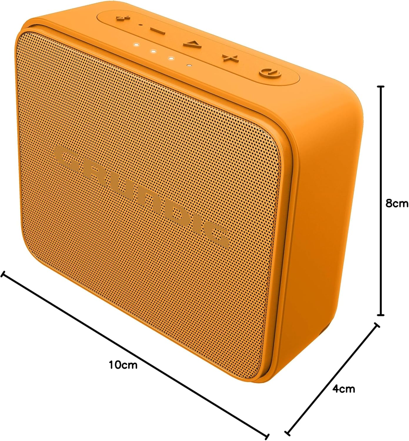 Grundig GBT Jam Orange Bluetooth Speaker, Soundbox, 3.5 W RMS, Bluetooth 5.0, up to 30 M Range, up to 30 Hours Battery Life, Power Bank Function, Hands-Free Function, Waterproof, Orange - Lime image number 3