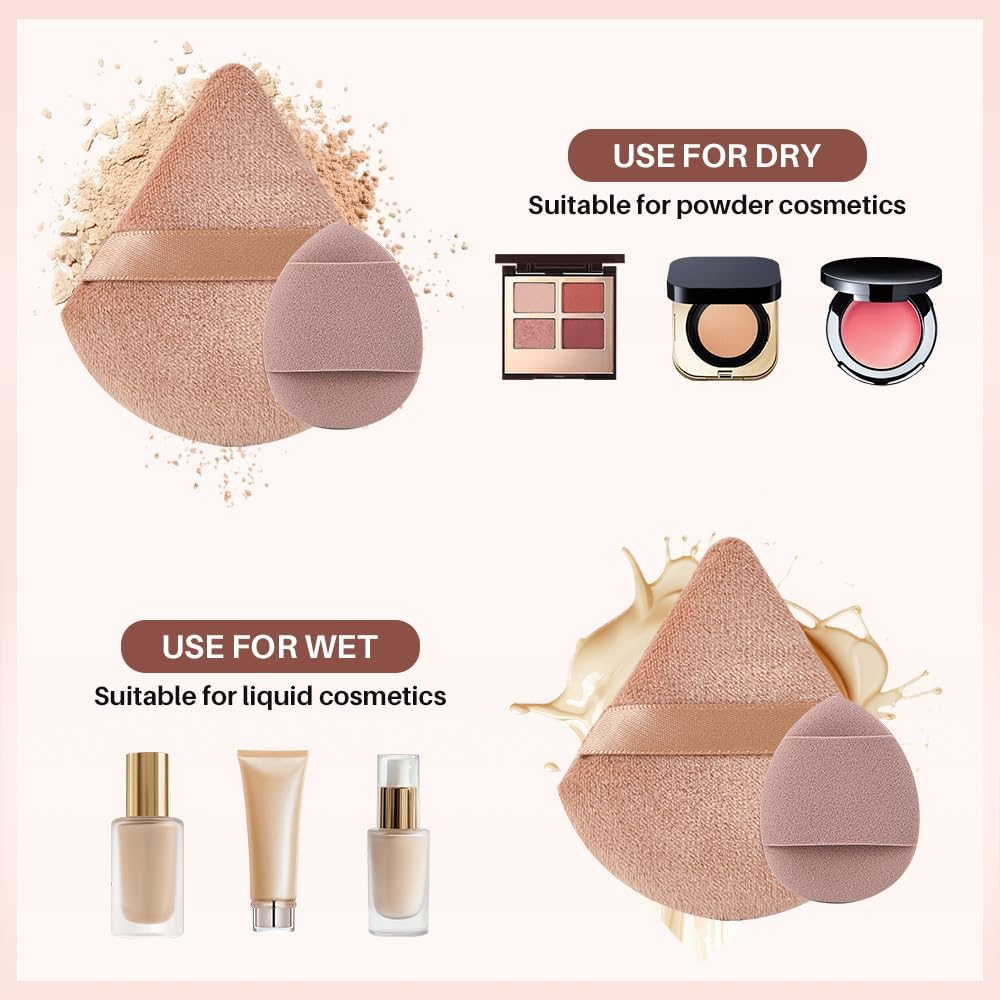 Slowton 56 PCS Makeup Brushes Set, Professional Makeup Kit with 30 Makeup Brushes, 10 Powder Puffs & 10 Sponges, Foundation Concealer Eyeshadow Brush Kit (Brown) image number 6