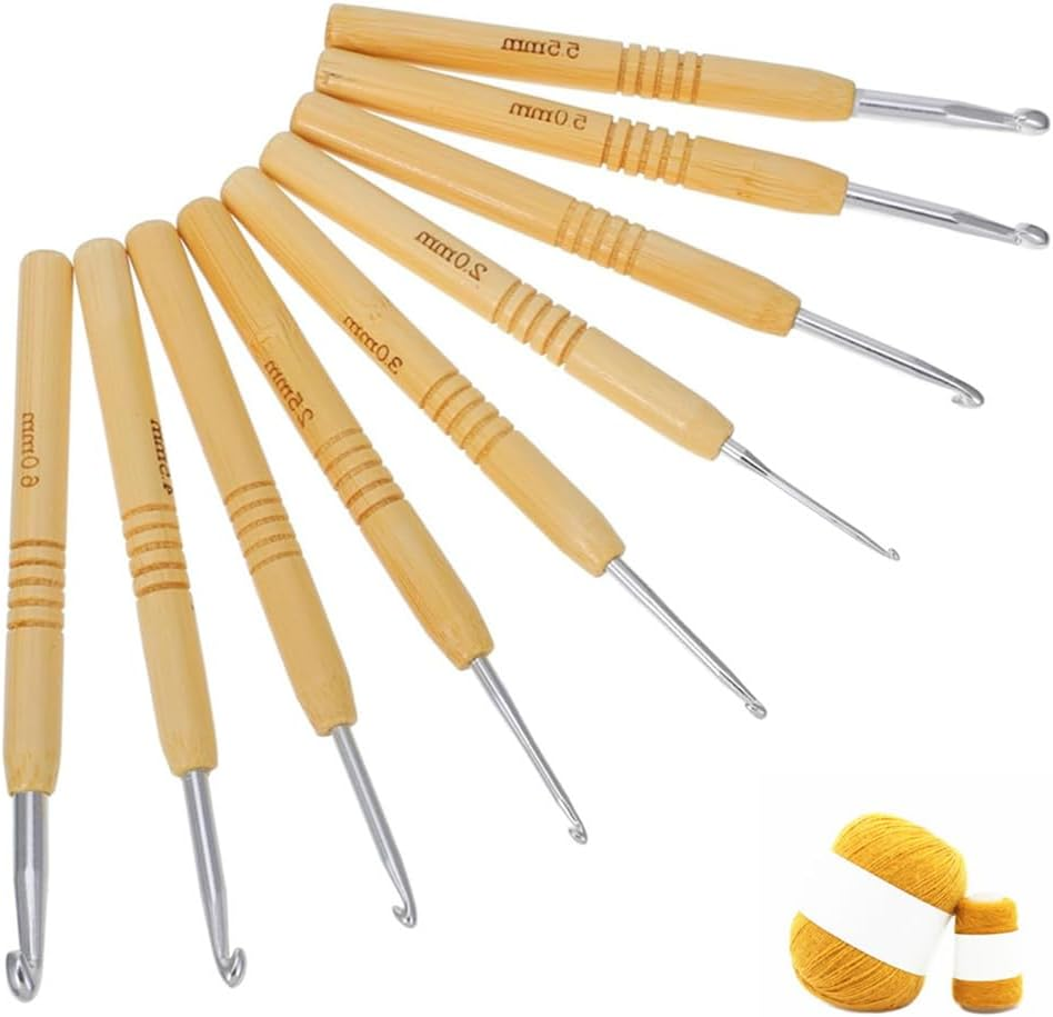 Crochet Hooks Set, Granmagazz 9 Pcs Ergonomic Handle Crochet Hook Needles for Arthritic Hands, Knitting & Crochet Supplies for Beginners, Extra Long Crochet Needles Size (2.0Mm-6.0Mm) image number 3