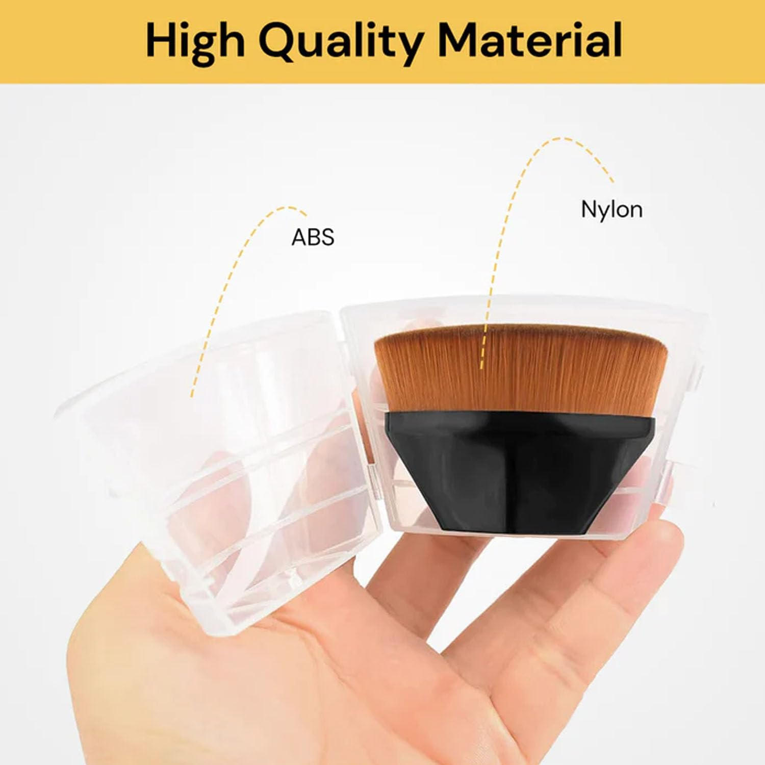 EZONEDEAL Magic Foundation Brush Petal No Trace Makeup Brush High Density Seamless Foundation Brush BB Cream Makeup Brush Loose Powder with Storage Box-Black image number 4