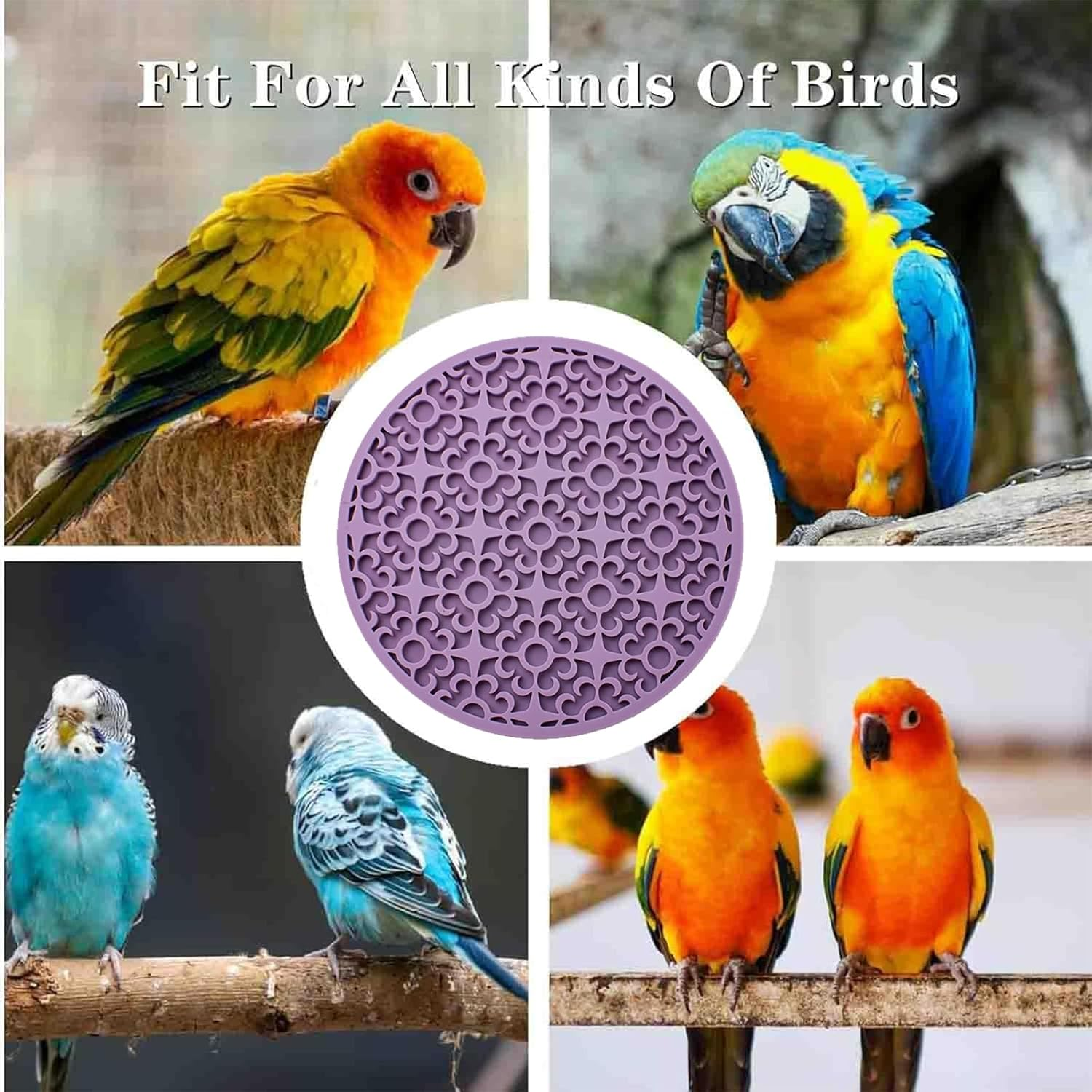 Fokmuaex Slow Feeder Mat for Parrots - 1PCS Silicone Foraging Puzzle Mat for Birds, Parakeets, Cockatiels - Interactive Feeding Toy to Prevent Fast Eating image number 5