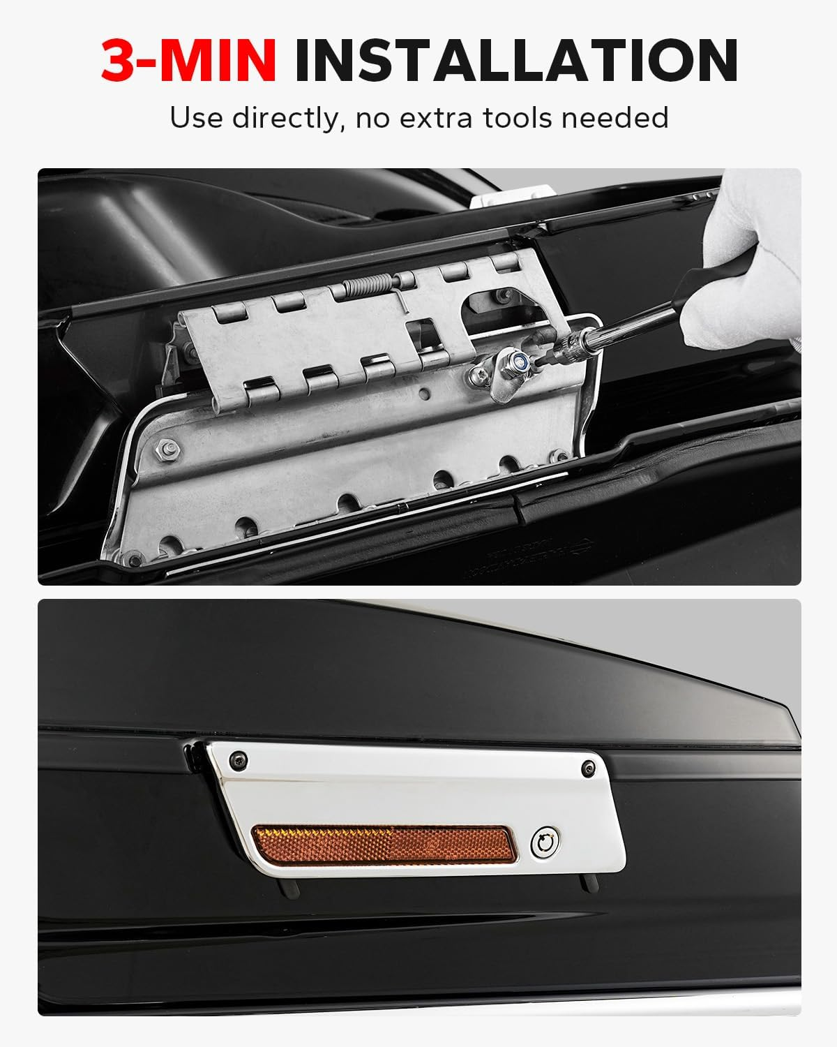 3 Keys Saddlebag Lock Set for Harley Davidson Touring Electra Glide Road King image number 3