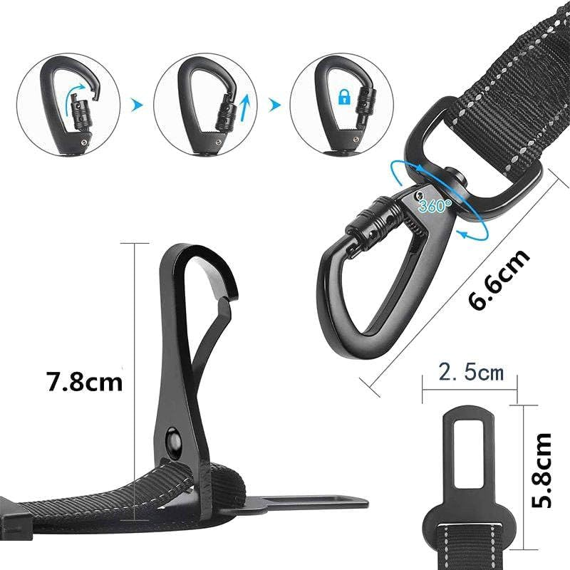 2 Dog Seatbelt Seat Belt Car Harness Leash,Adjustable Dog Seat Belt for Vehicle Nylon Pet Safety Seat Belts Heavy Duty & Elastic image number 4