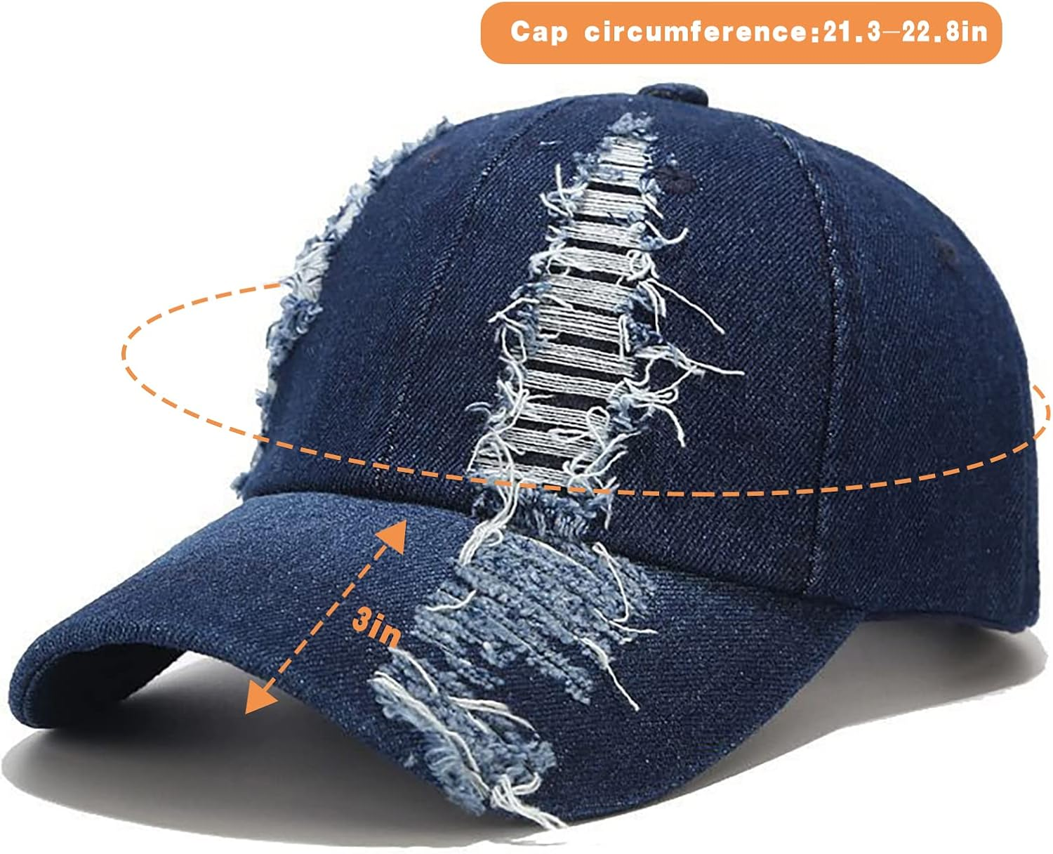 XYIYI Vintage Washed Distressed Baseball Cap Adjustable Cotton Dad Hat for Women Men - Black image number 7